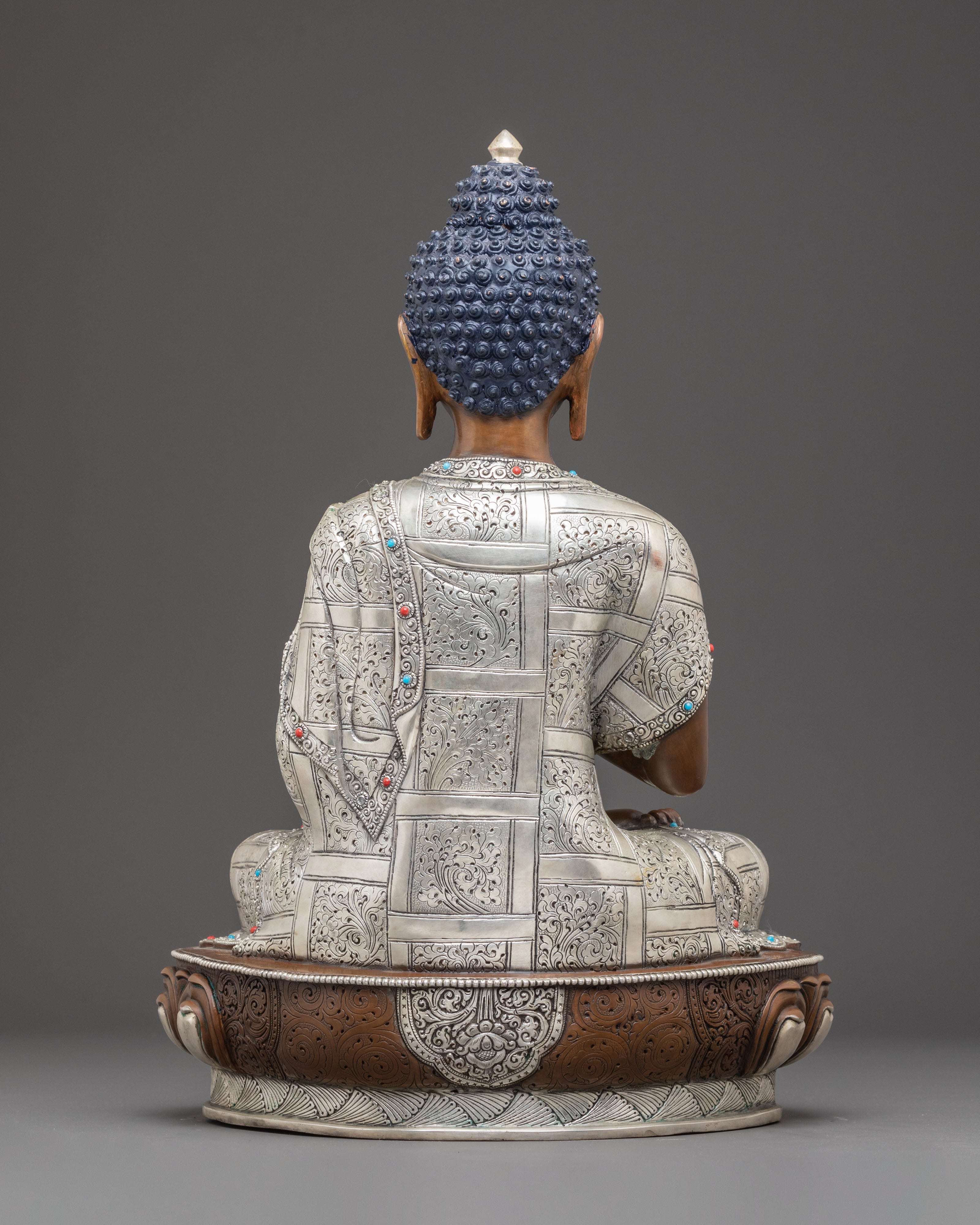 Vairocana Buddha oxidized Copper Sculpture for Decor
