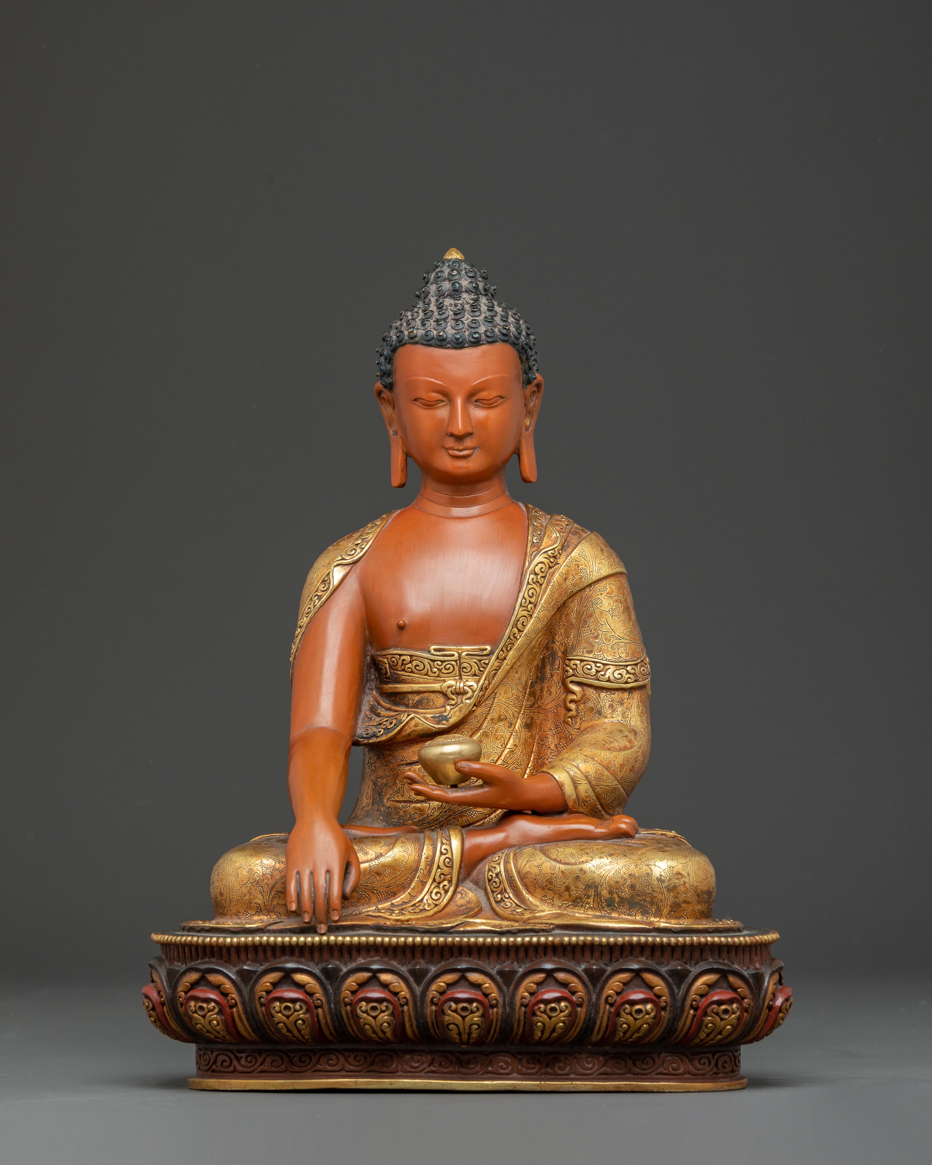 11.8 Inch Golden Statue of Buddha Shakyamuni 