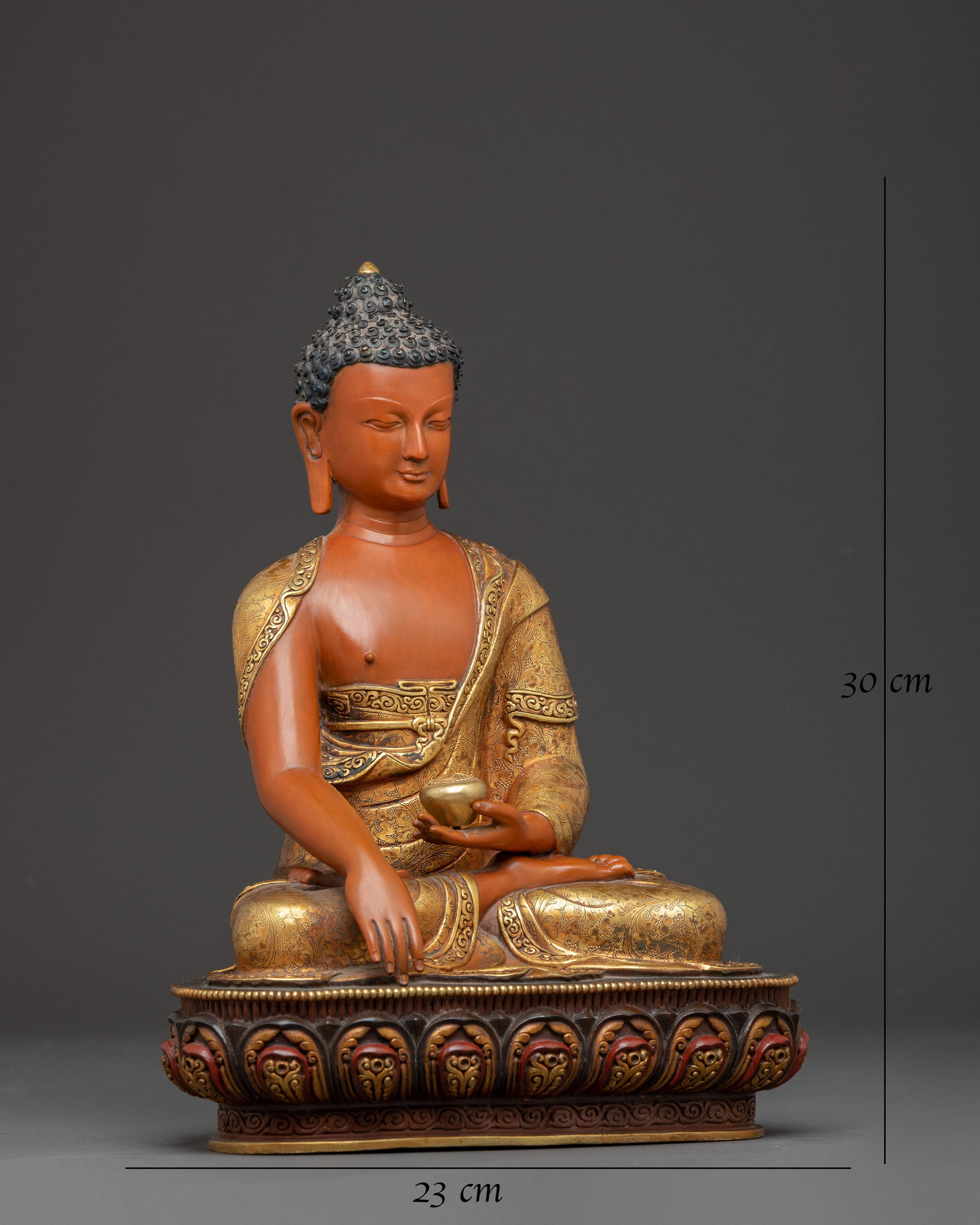 11.8 Inch Golden Statue of Buddha Shakyamuni 