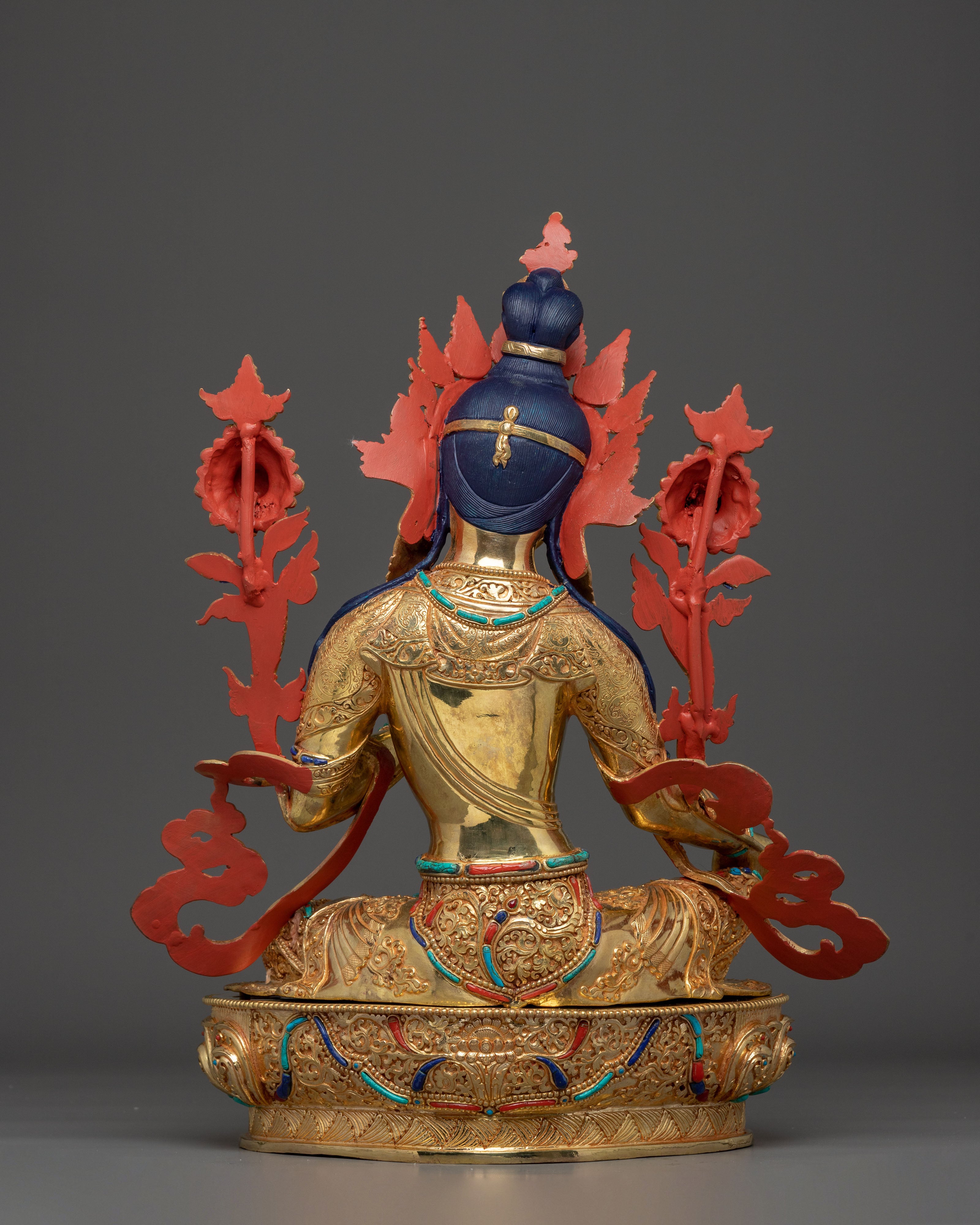 Enlightened Green Tara: Himalayan Nepali Statue