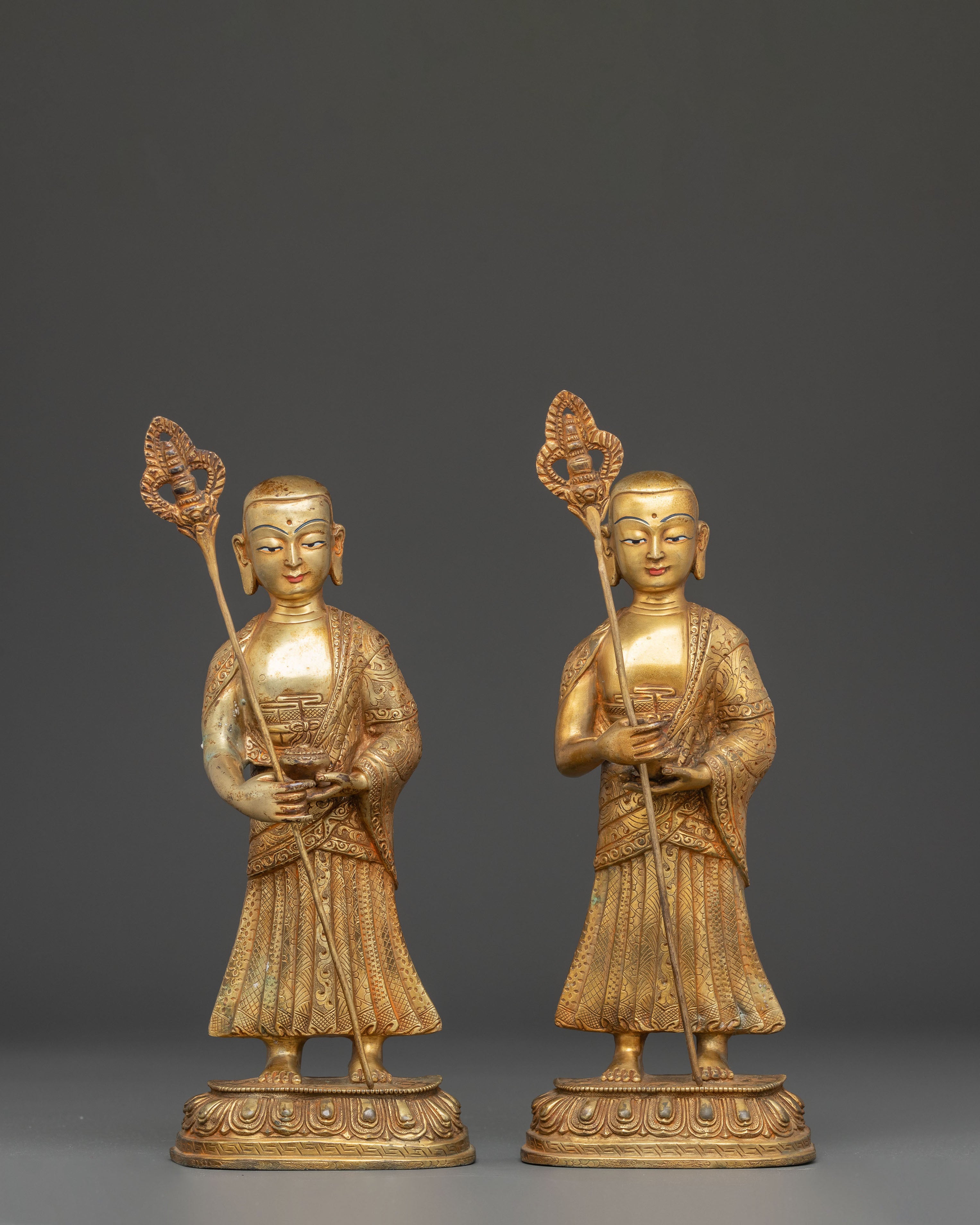 Disciples of Shakyamuni Buddha Statue : Shariputra and Maudgalyayana