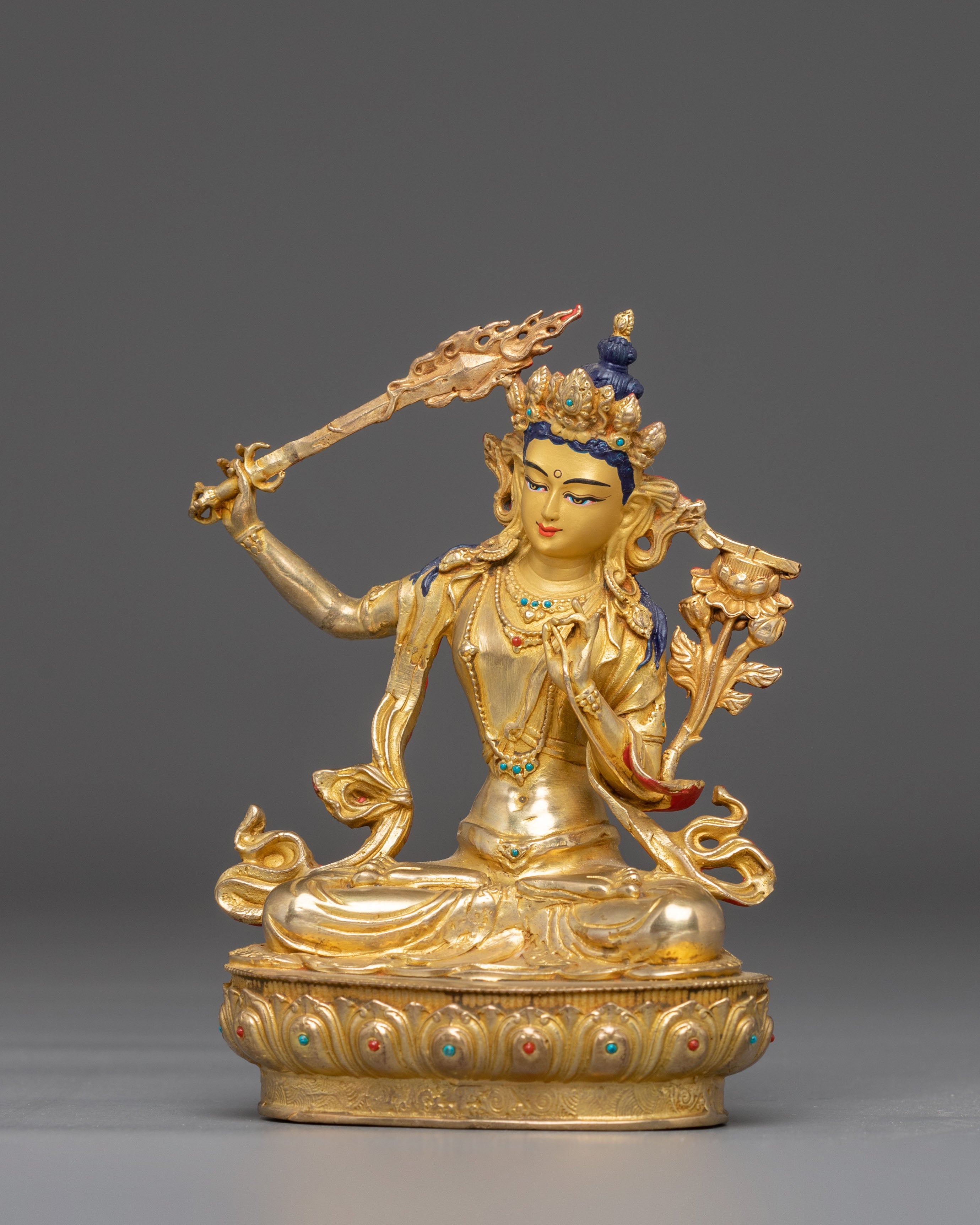 Handmade Golden Manjushri: Sword of Wisdom