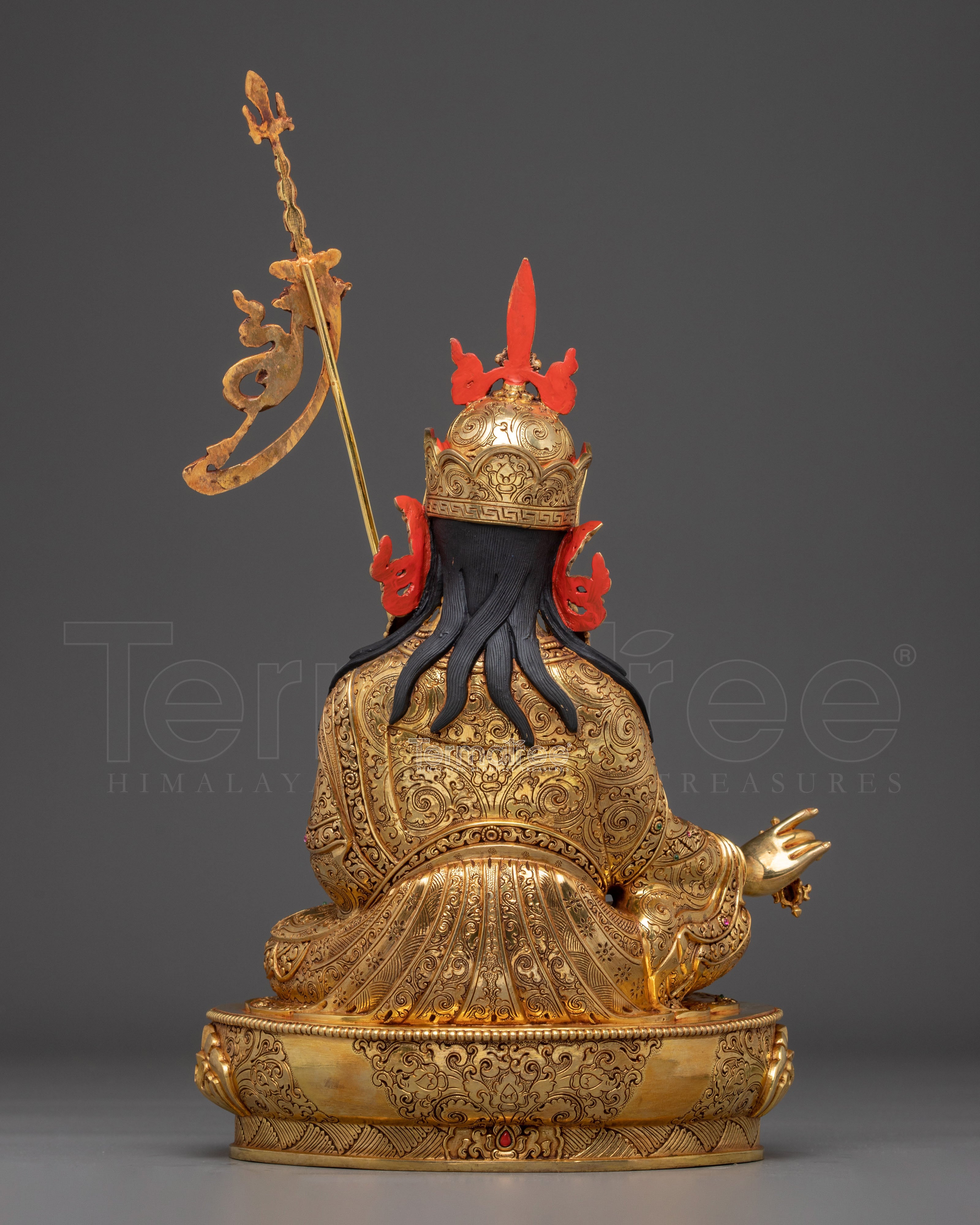 Guru Rinpoche Sculpture in 24K Gold - A Symbol of Wisdom & Protection