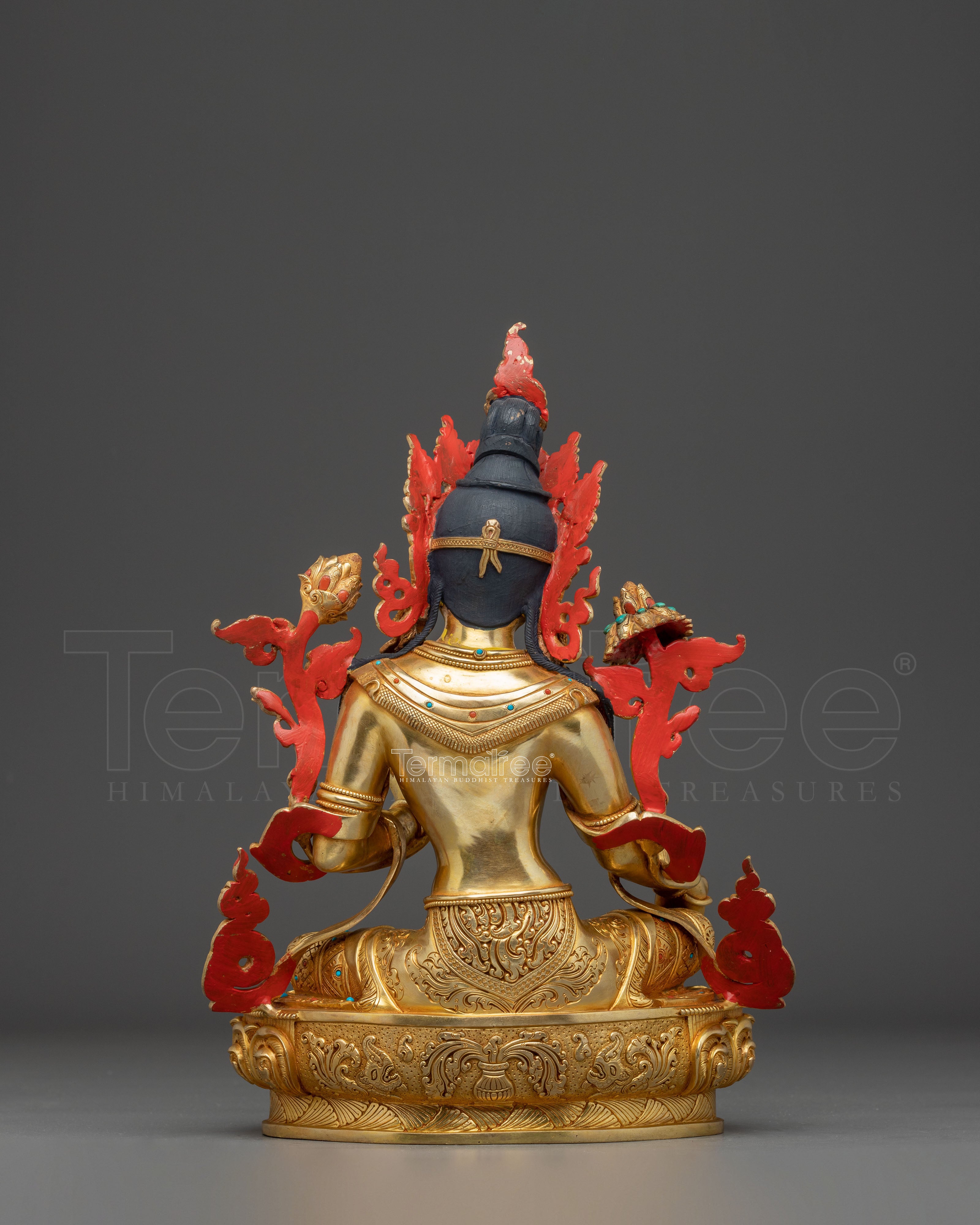 Mother Green Tara Golden Handmade Statue | Shyama Tara Sculpture