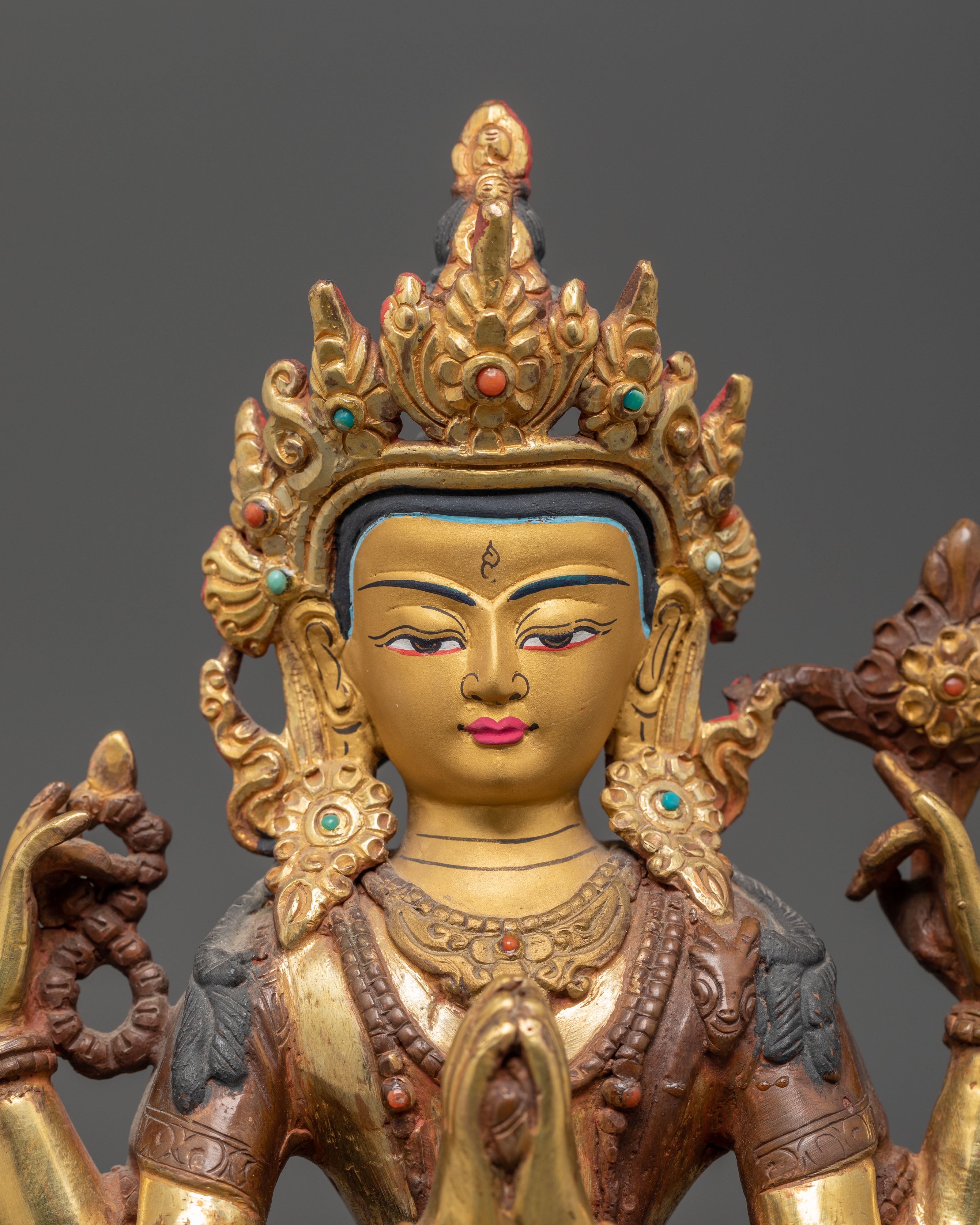 8.8 Inch Chenrezig Bodhisattva Statue | Himalayan Avalokiteshvara Sculpture