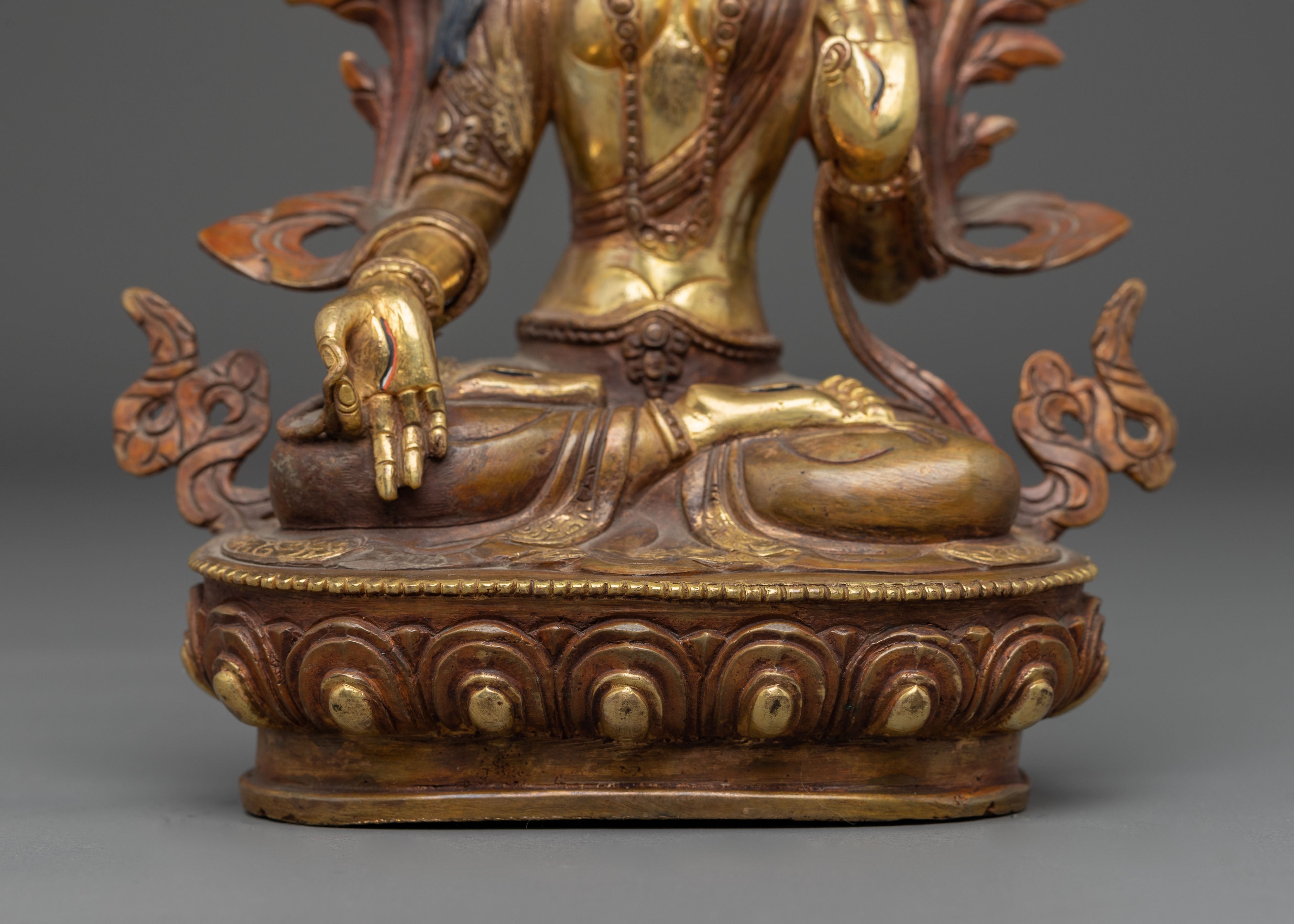 Handmade White Tara Statue: Buddhist Healing Goddess