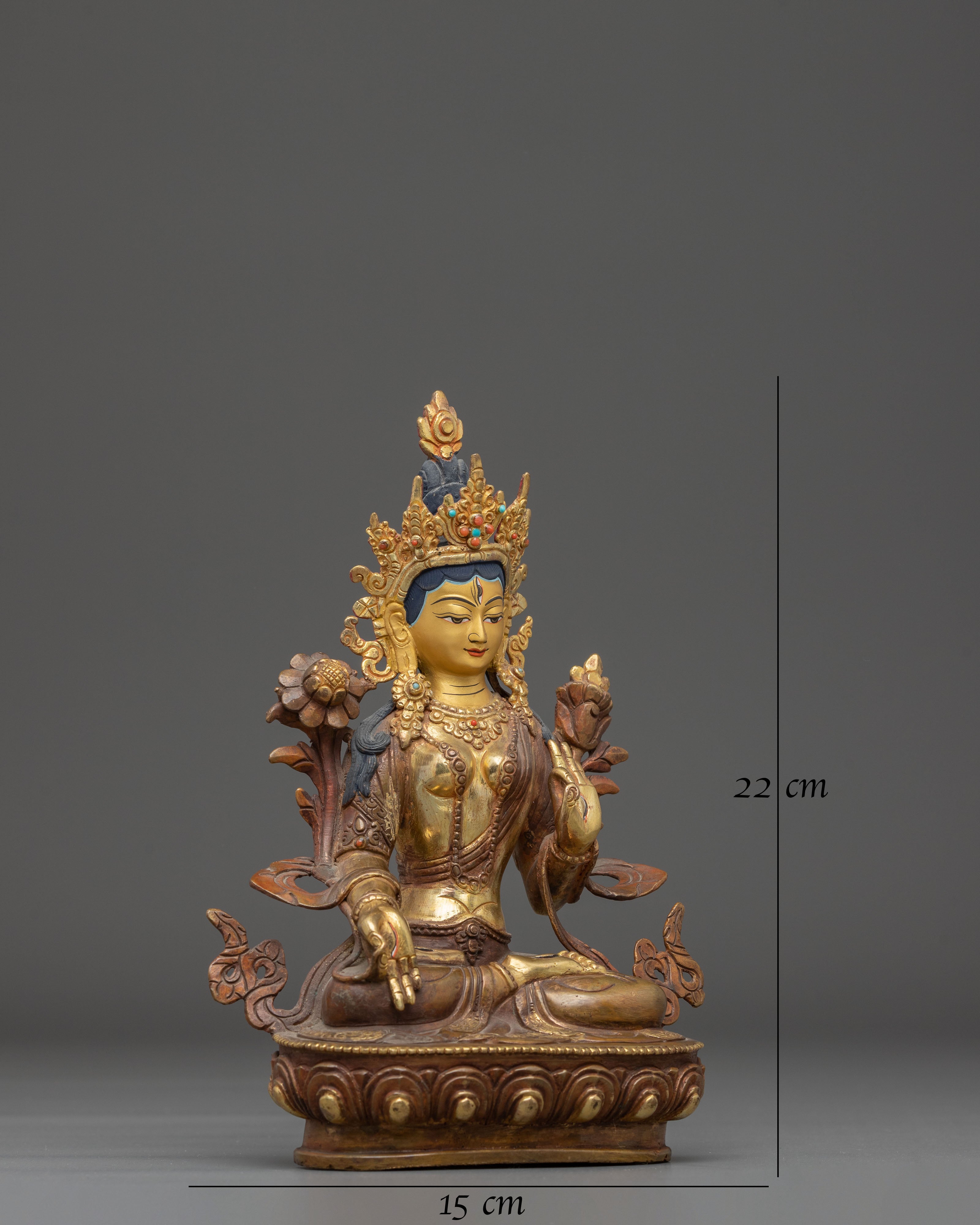 Handmade White Tara Statue: Buddhist Healing Goddess