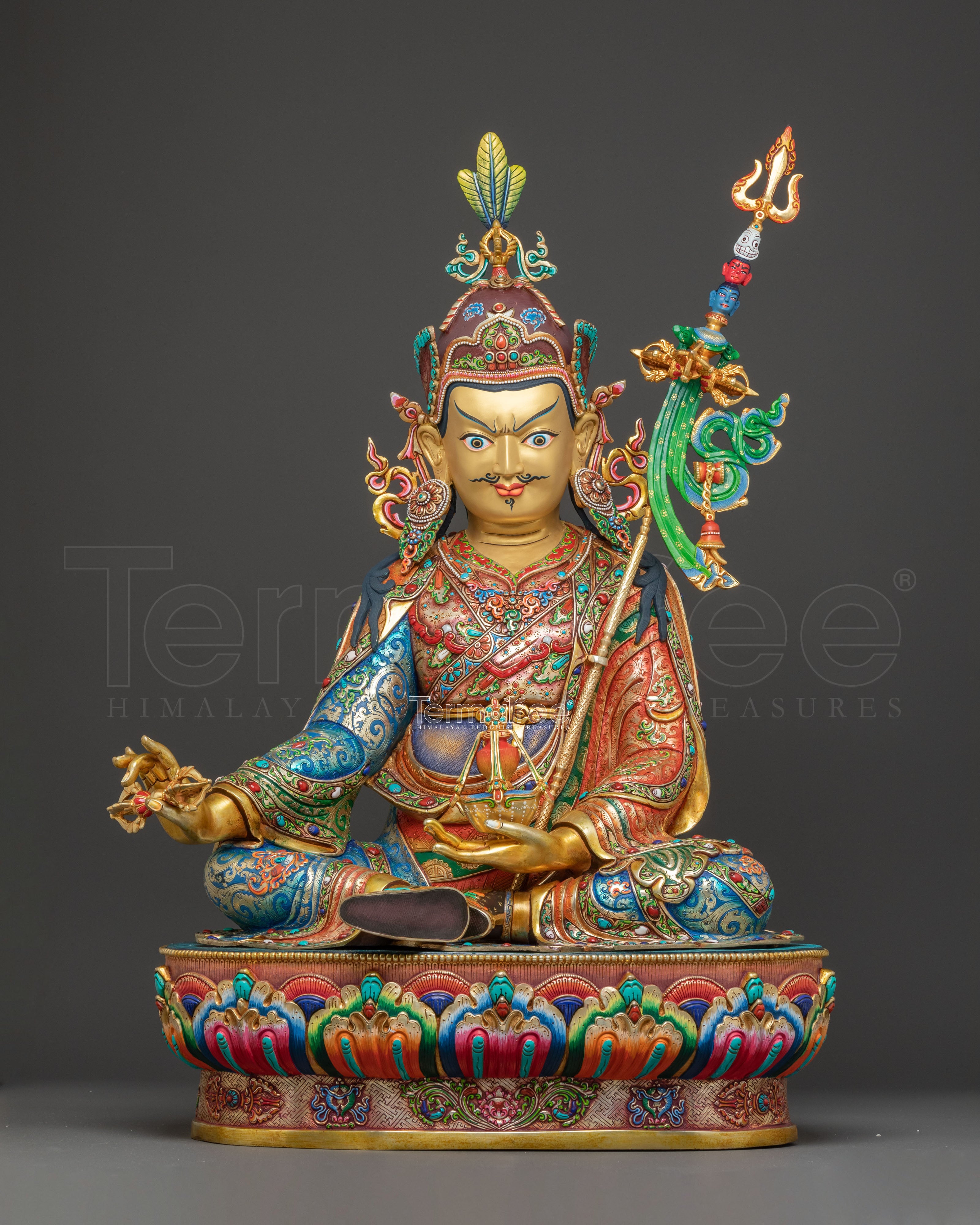 Handmade Padmasambhava Statue With Consorts