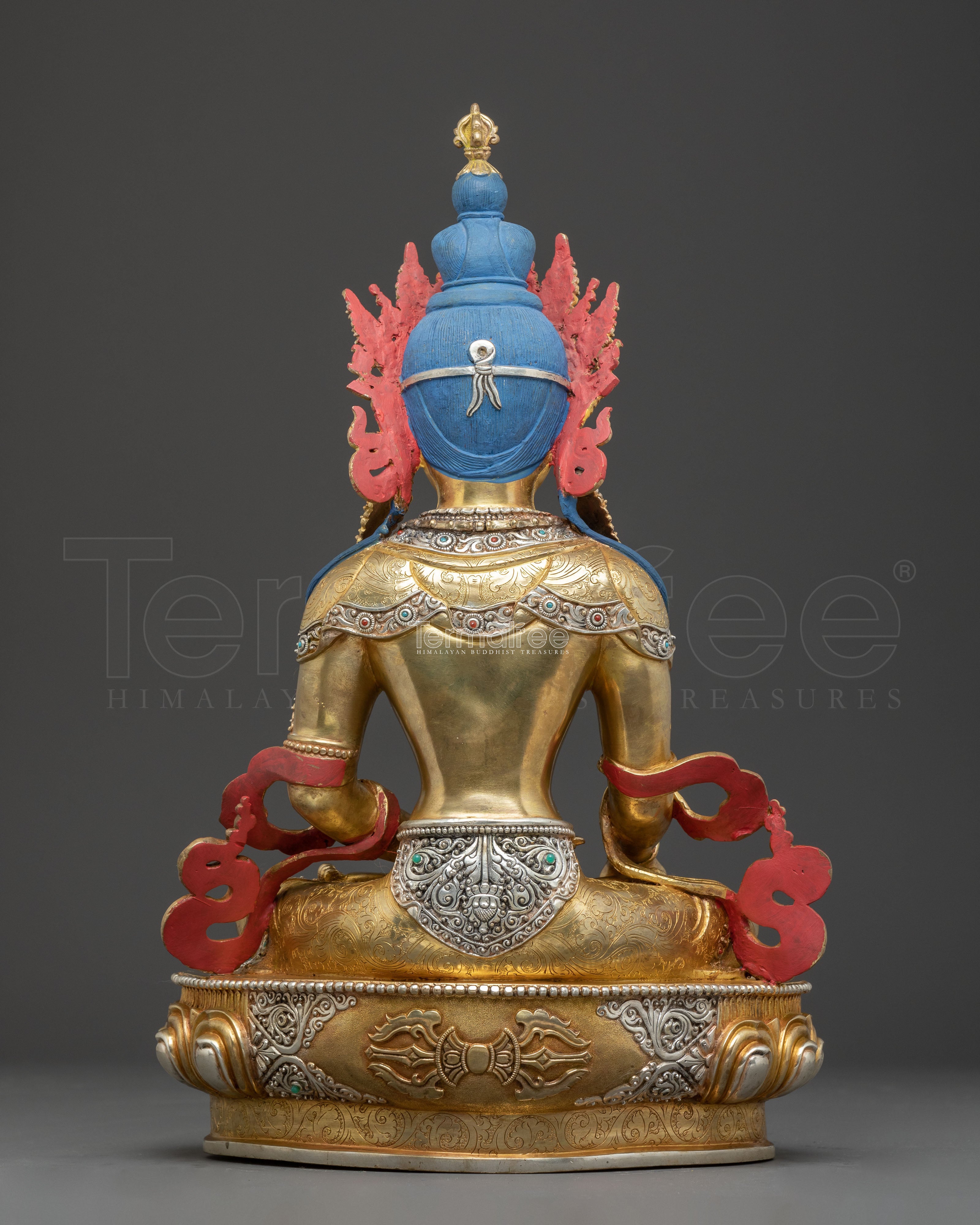 Golden Kshitigarbha Statue: Divine Bodhisattva Deity