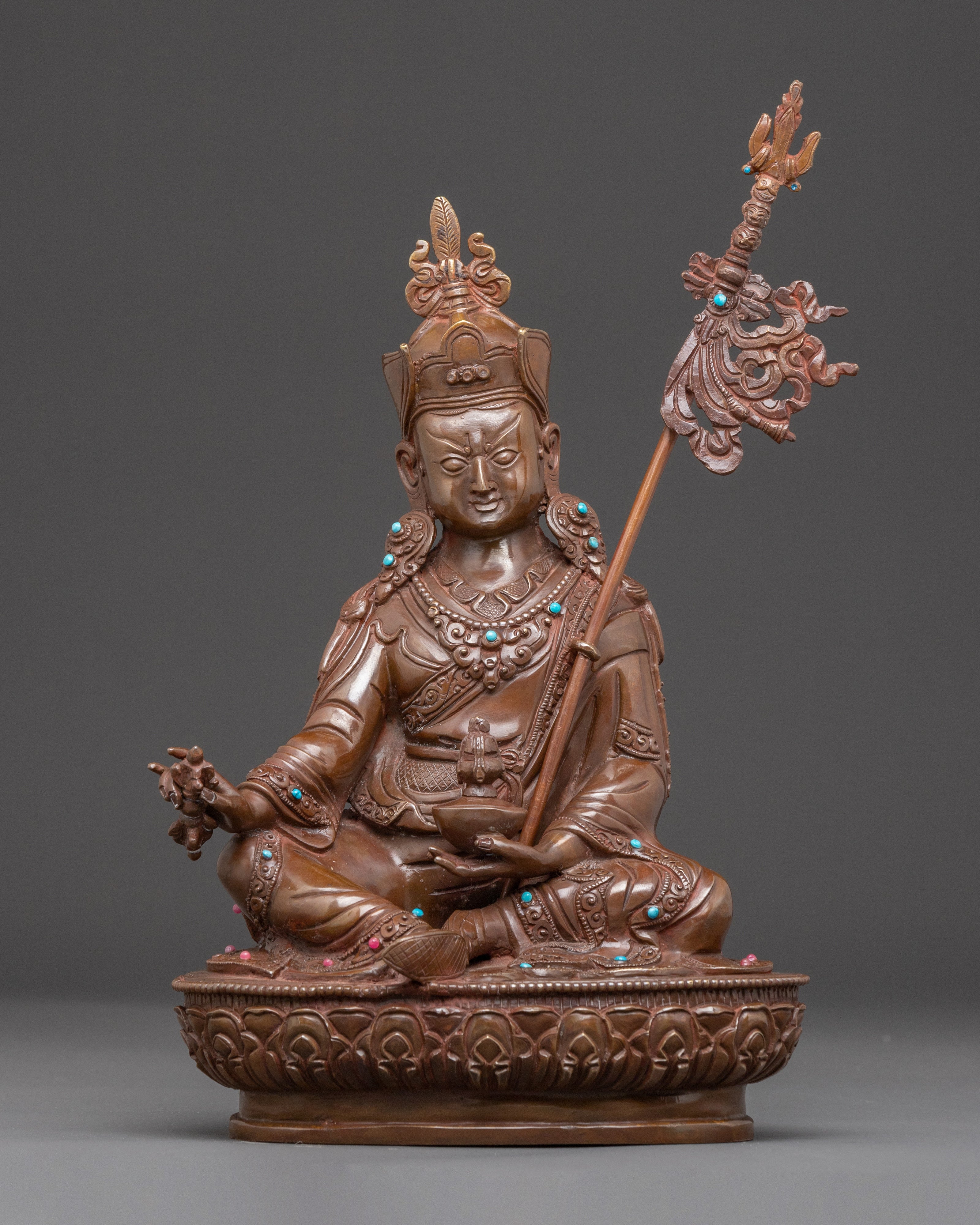Handmade Guru Rinpoche Enlightened Vajra Holder Statue | Tantric Master