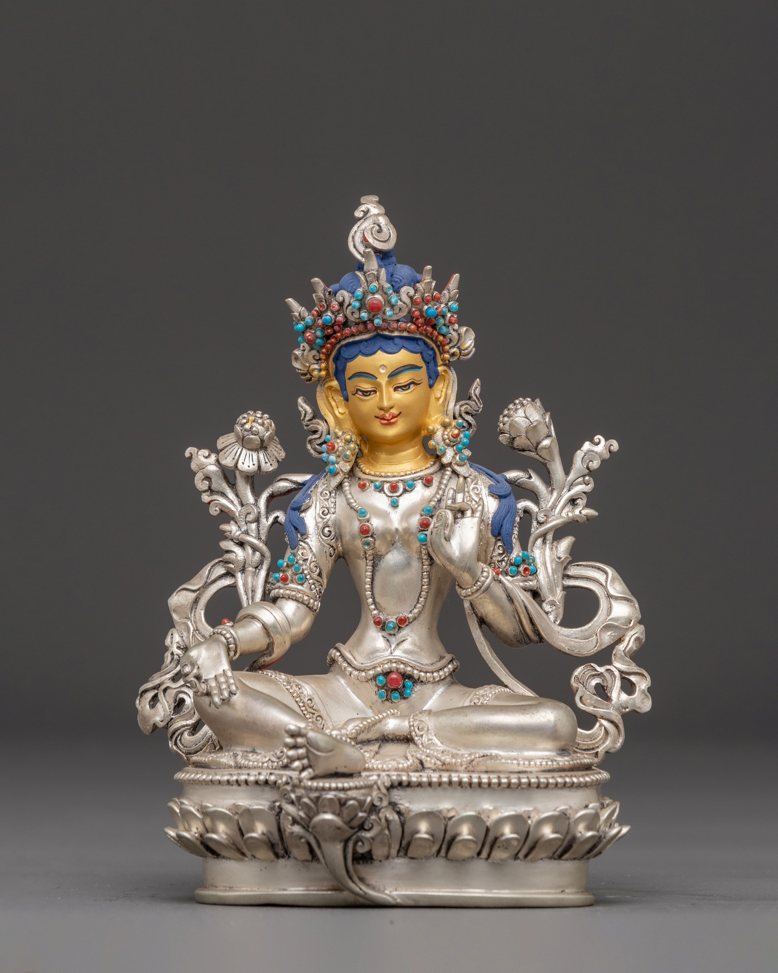 Handmade Statue of Green Tara, Mother of Liberation