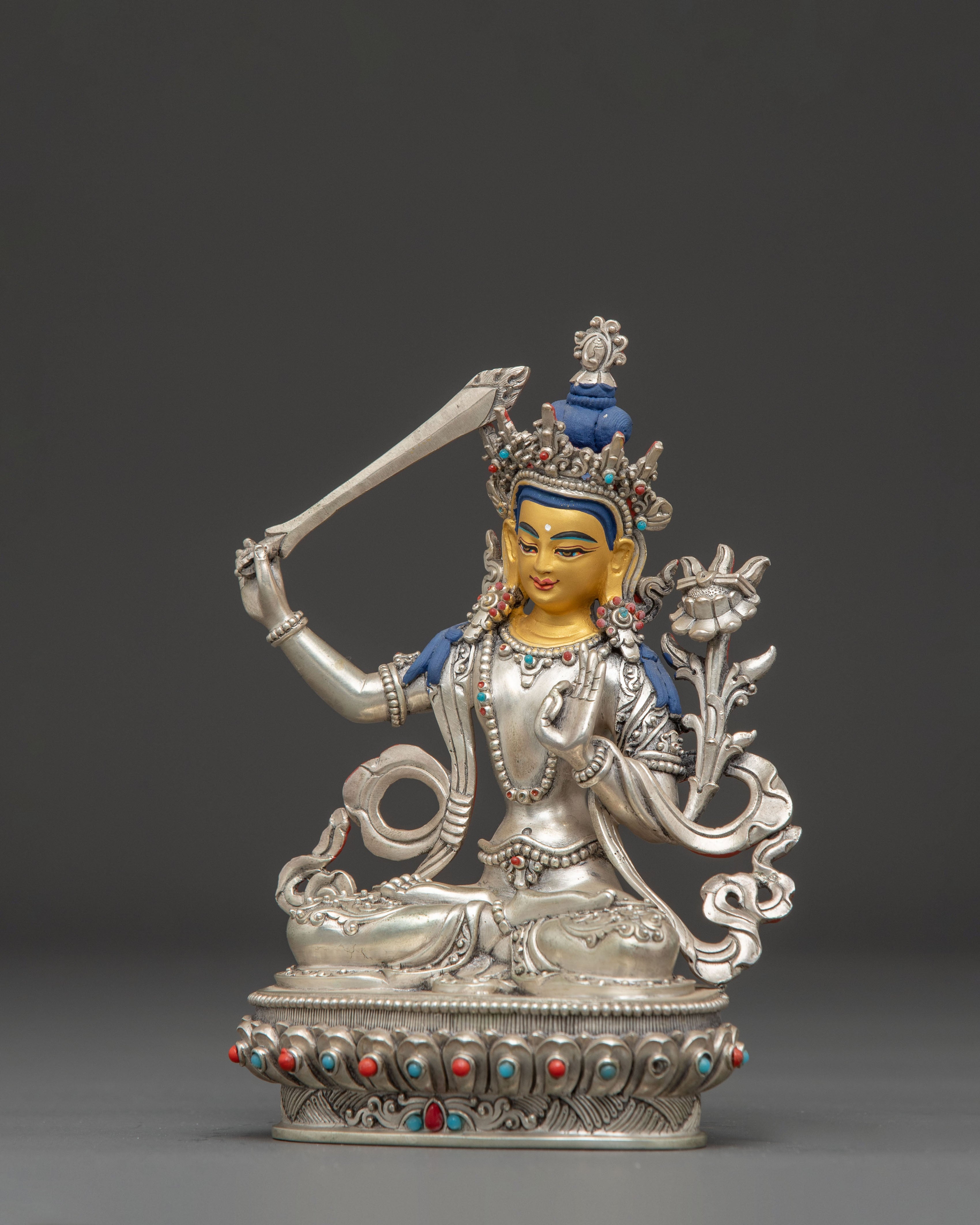 Bodhisattva of Wisdom Manjushri Handmade Statue | Embodiment of Transcendent Insight
