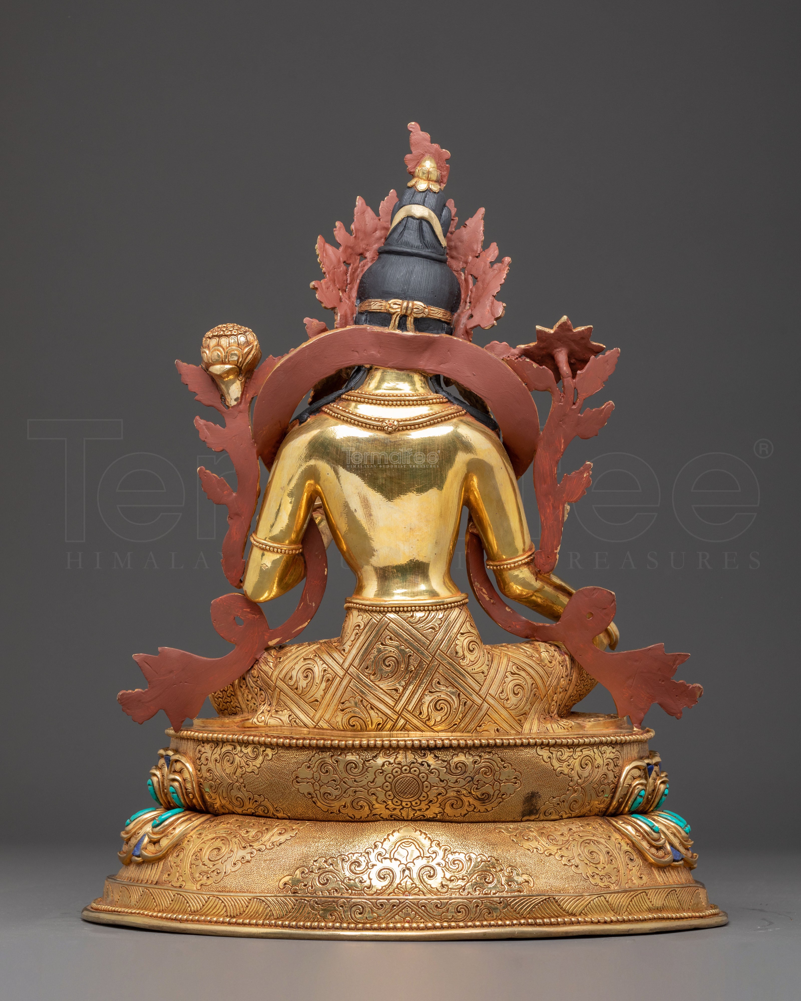 Handmade Golden Statue of Green Tara | Female Buddha of Compassion