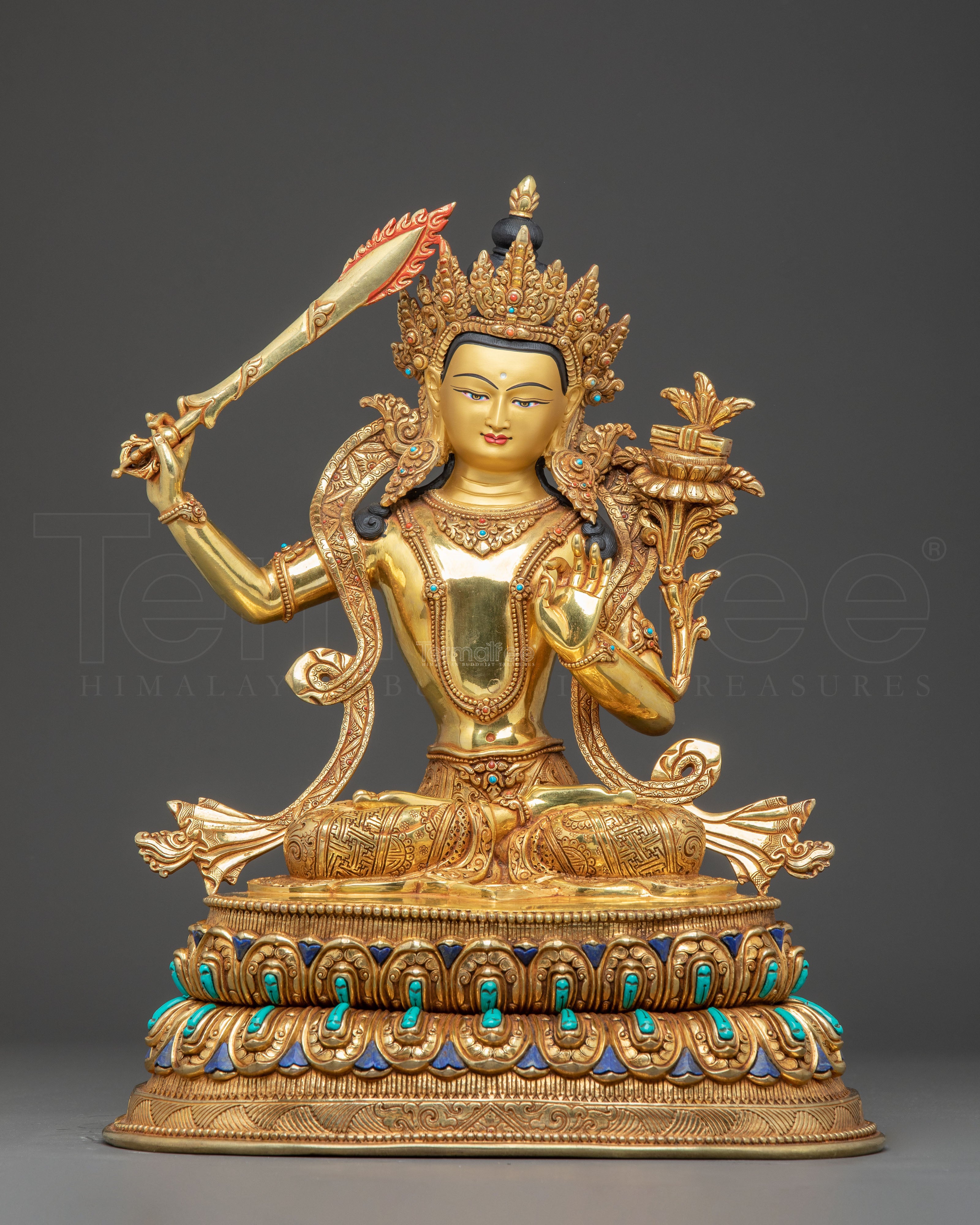 Handmade Statue of Bodhisattva Manjushri | Wisdom deity