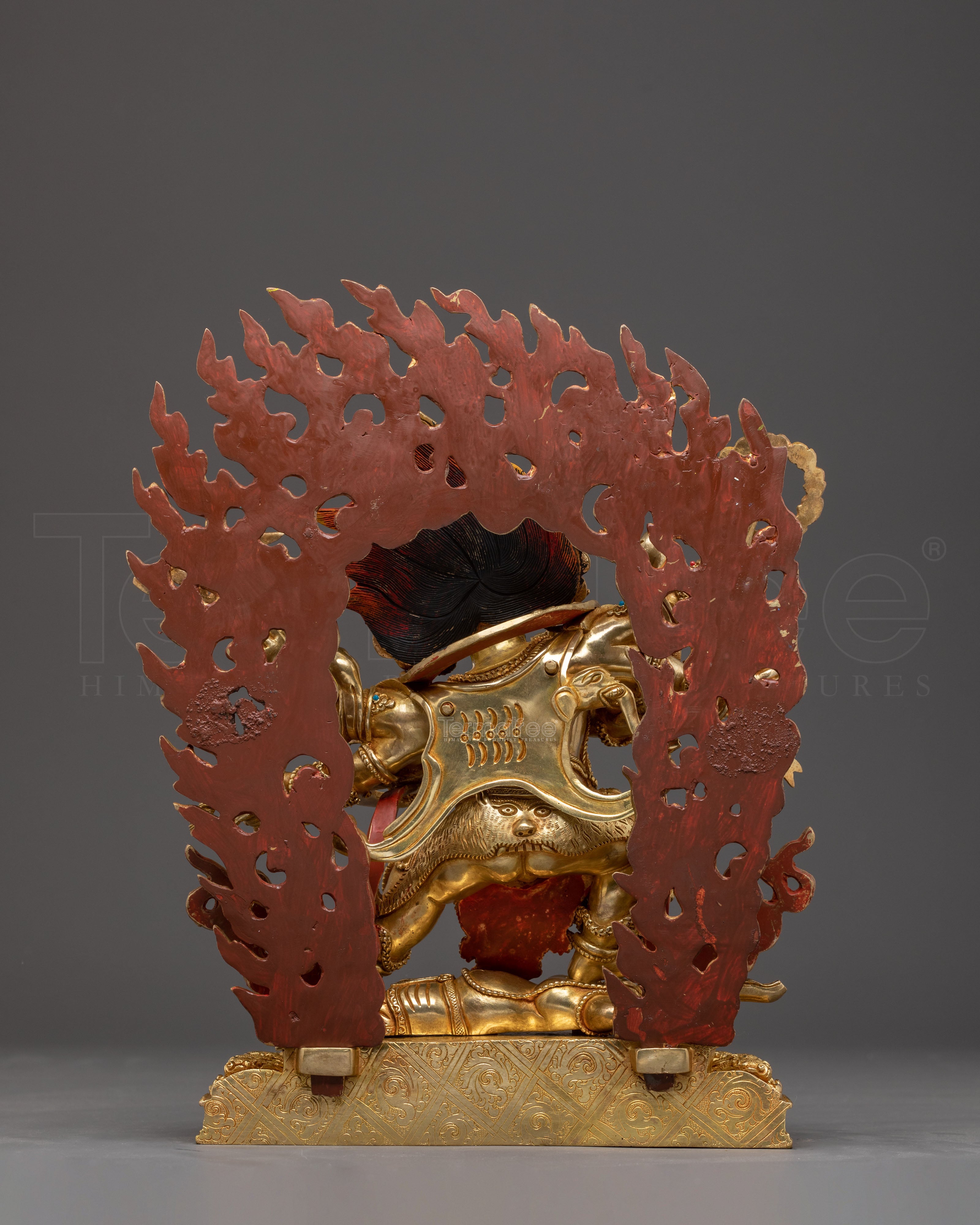 Handcrafted Six-Armed Mahakala Sculpture for Meditation