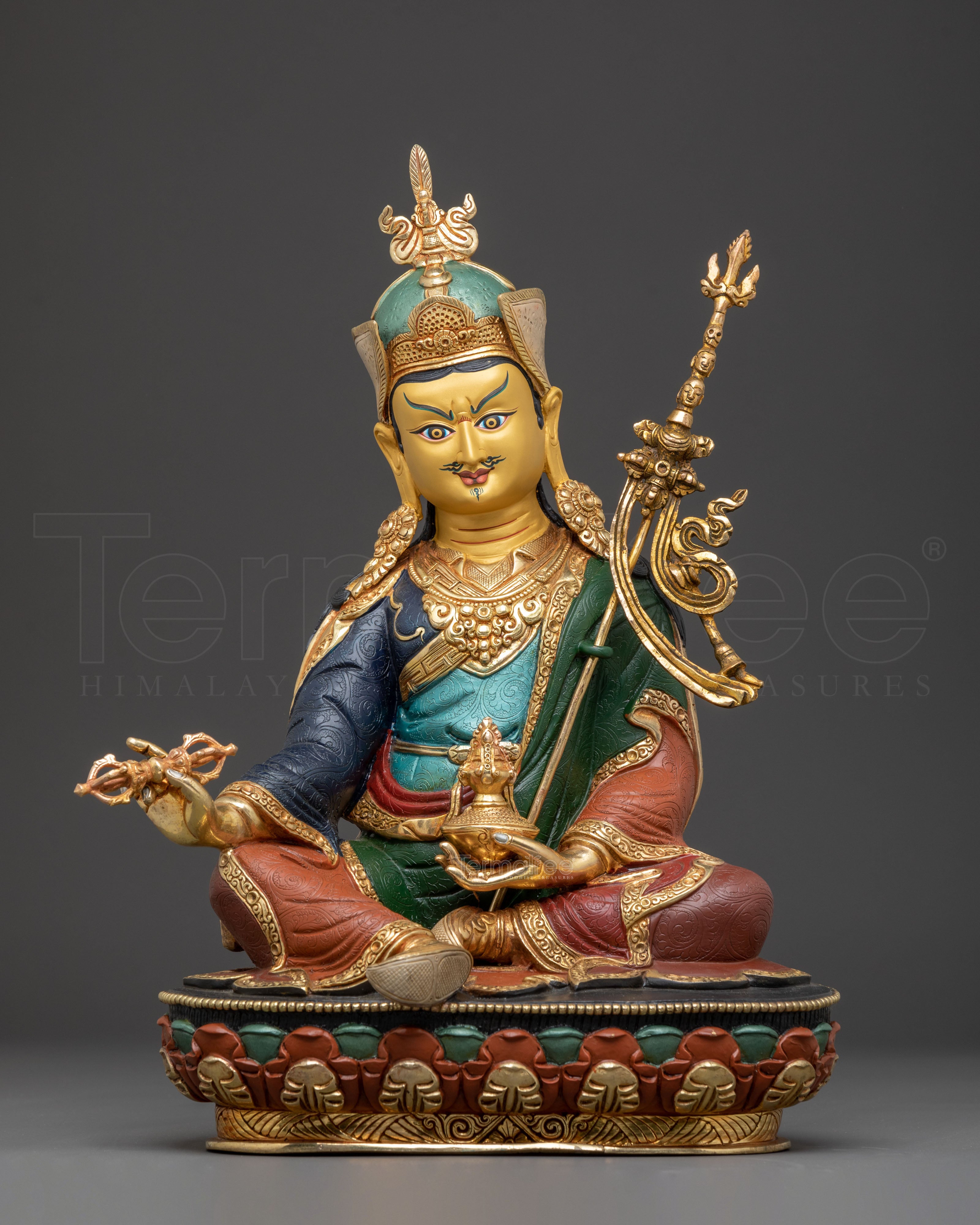 Handmade Sculpture of Guru Rinpoche, Lotus-Born Guru | Tantric Master