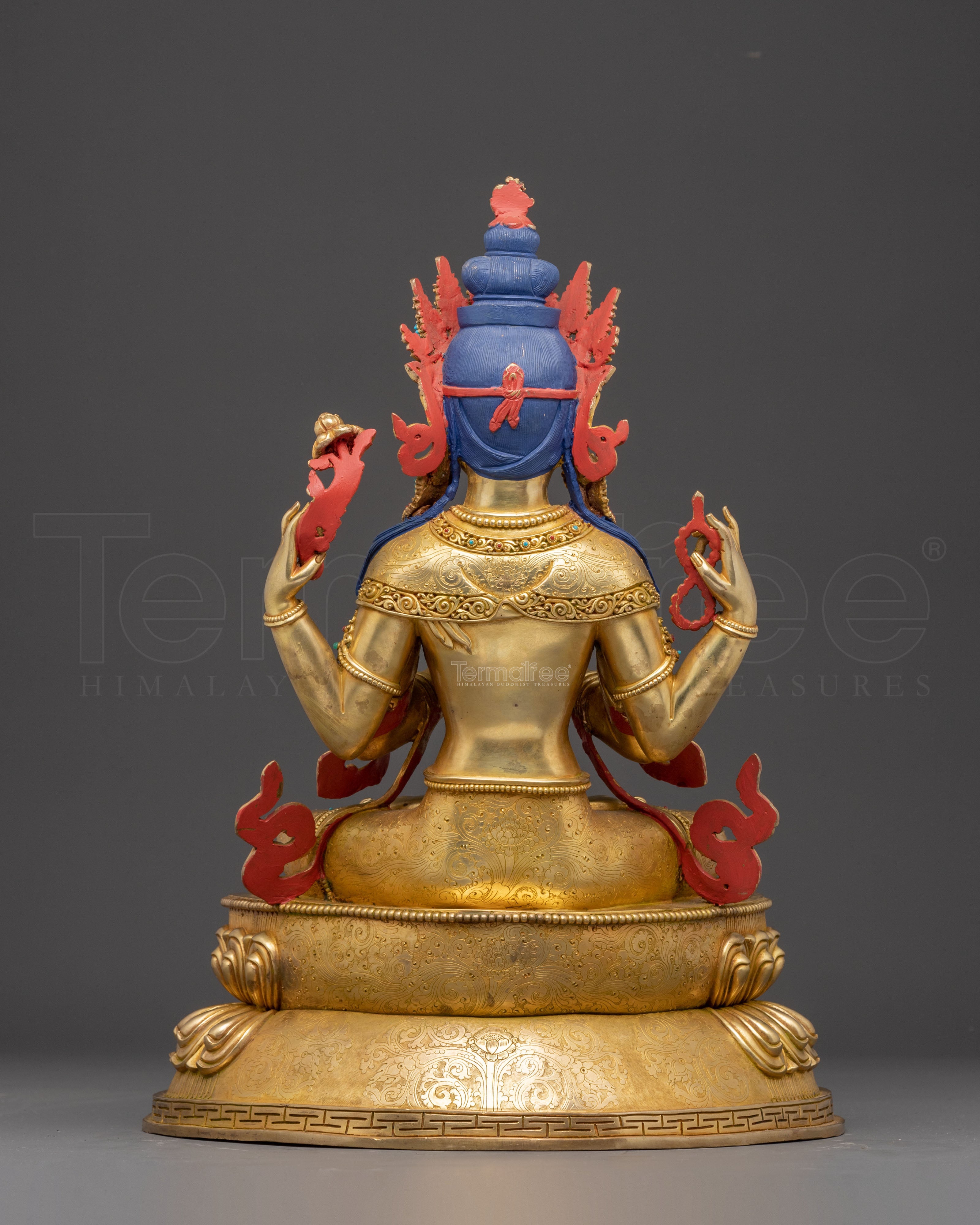 Himalayan Handcrafted Sculpture of Bodhisattva Chenrezig