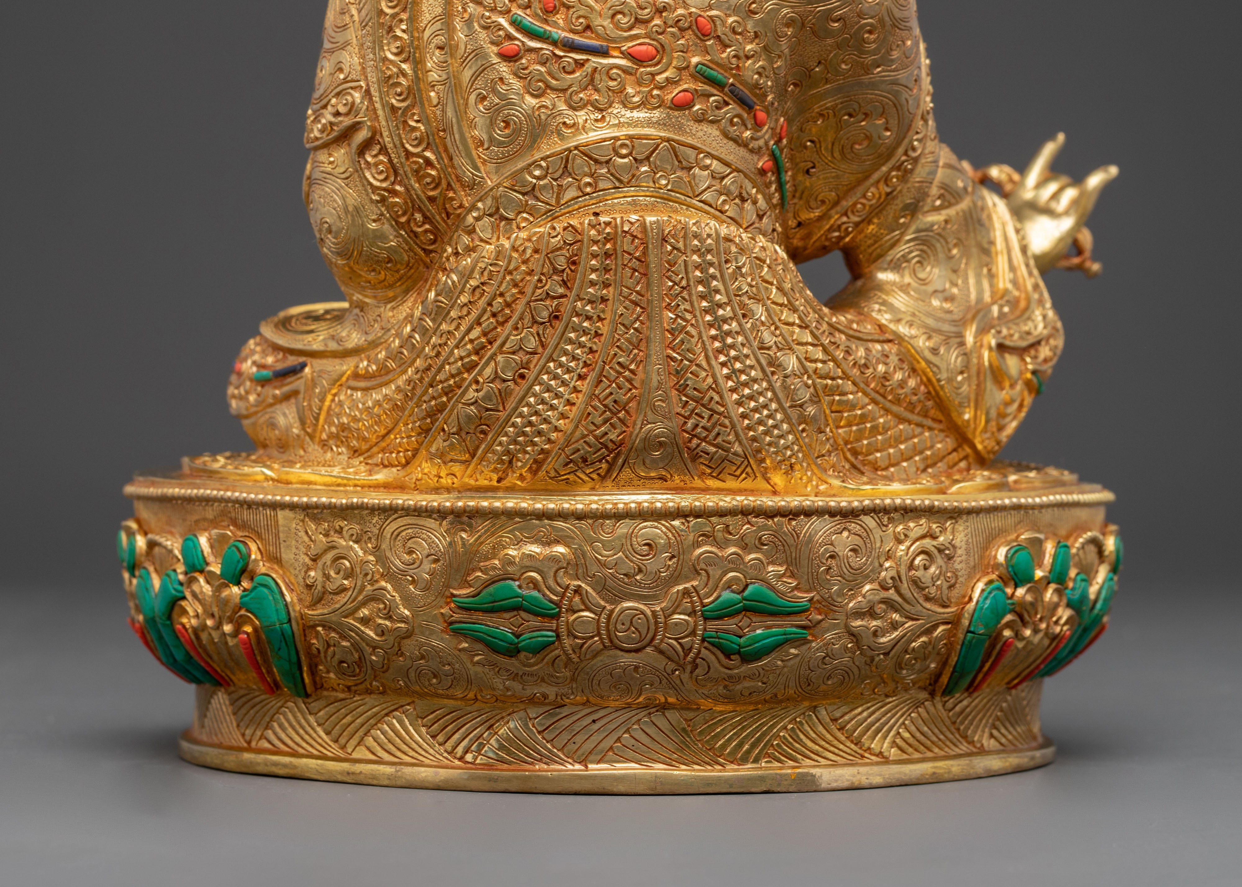 Handmade Golden Guru Rinpoche Statue | Precious Guru Padmasambhava