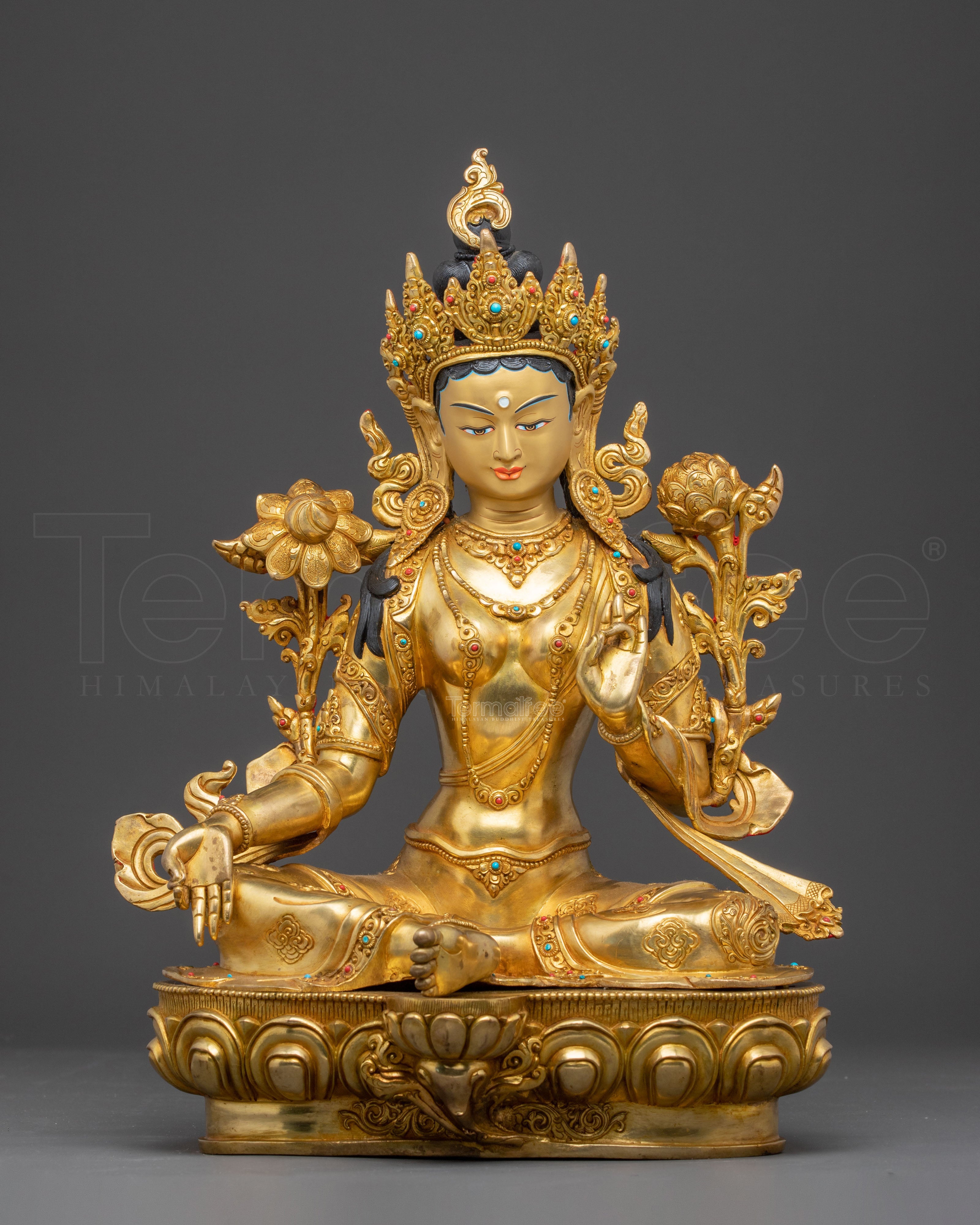 Handcrafted Beautiful Statue of Mother Green Tara | Buddhist Goddess of Compassion
