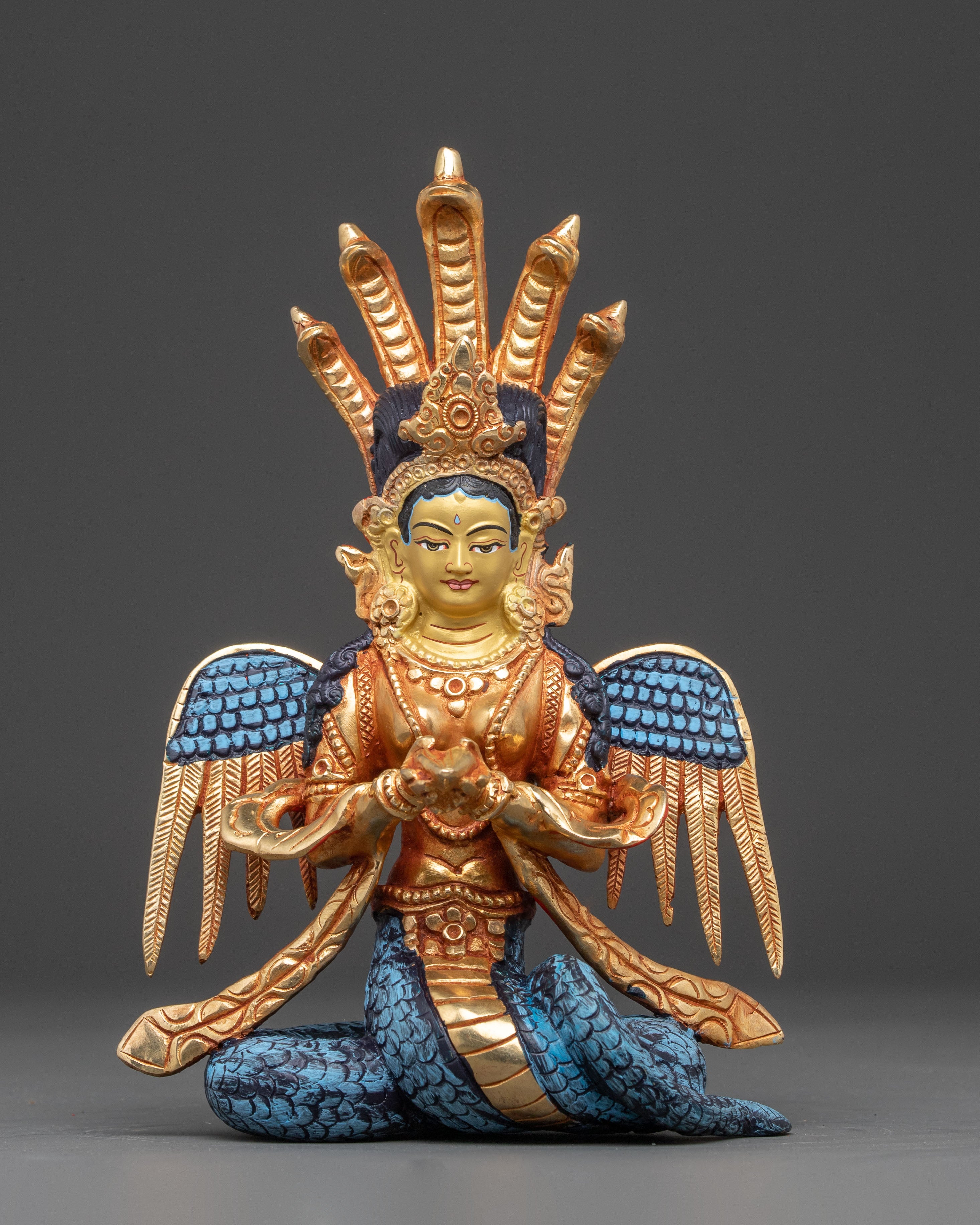 Mythical Deity Nagkanya Statue | Traditional Indonesian Art