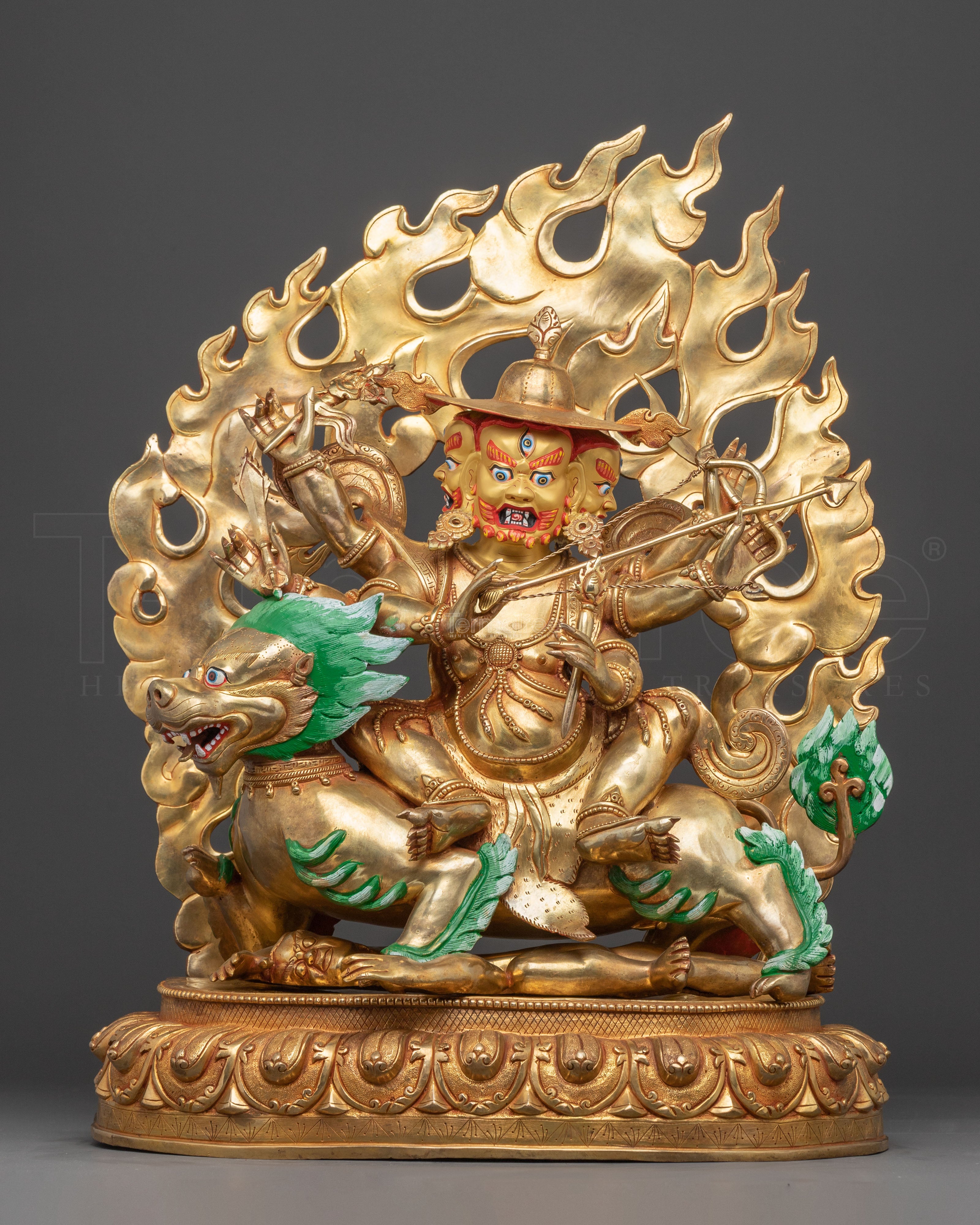 Pehar Gyalpo Statue: Protector of the Dharma | Wrathful Tibetan Deity