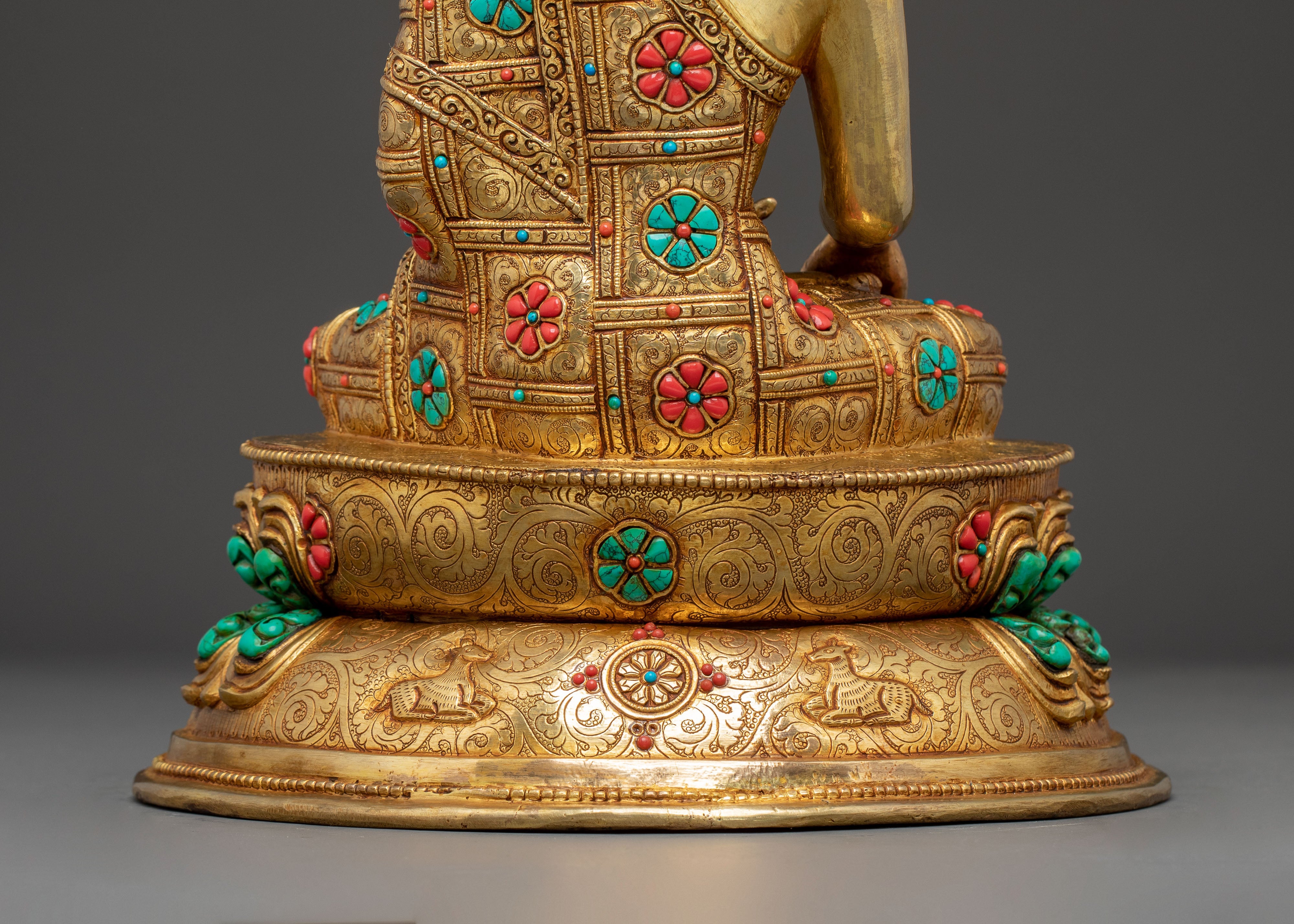 Handcrafted Radiant Sculpture of Buddha Shakyamuni | Himalayan Copper Art