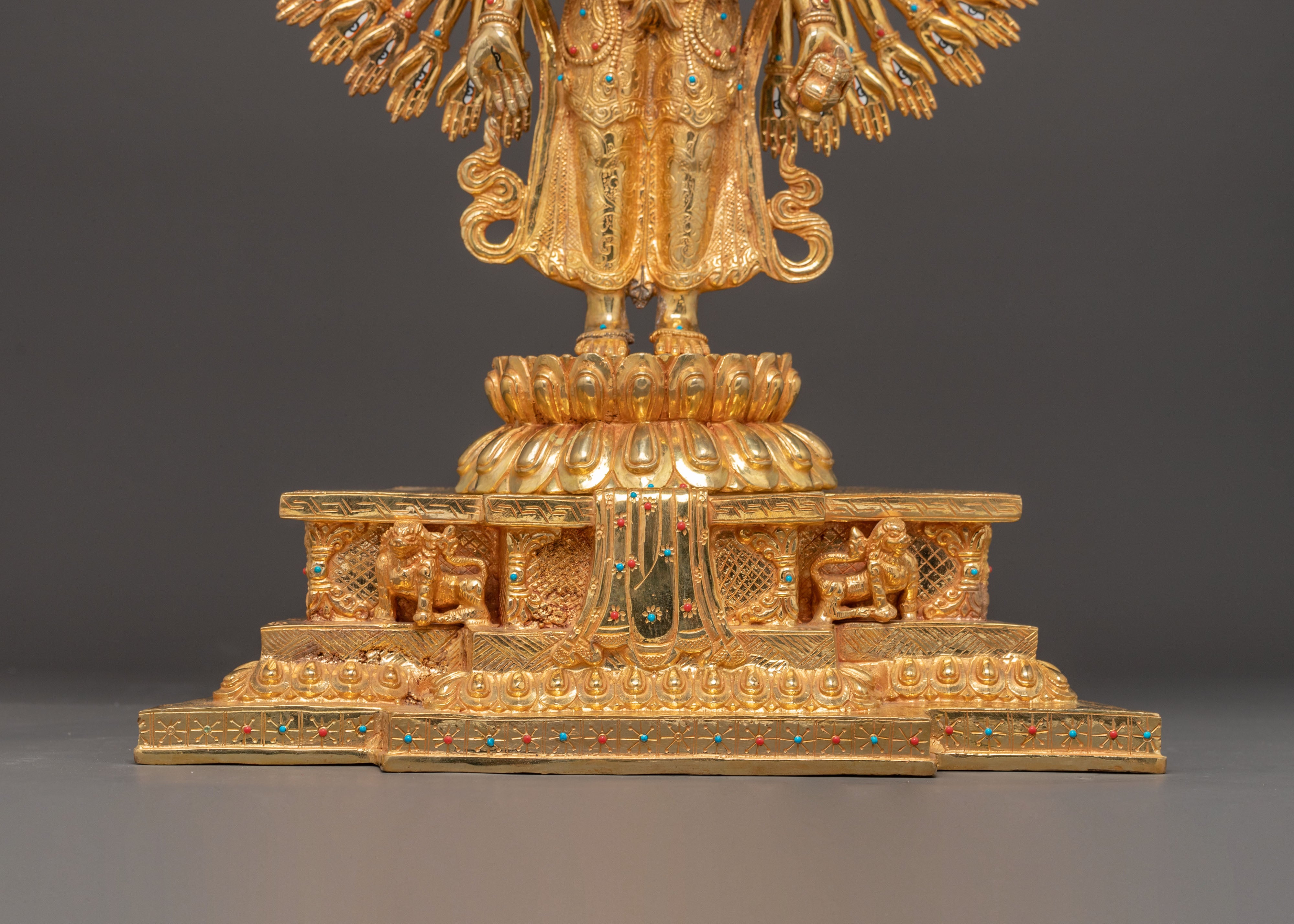 Handcrafted 1000 Armed Chenrezig Radiant Statue | Bodhisattva of Compassion