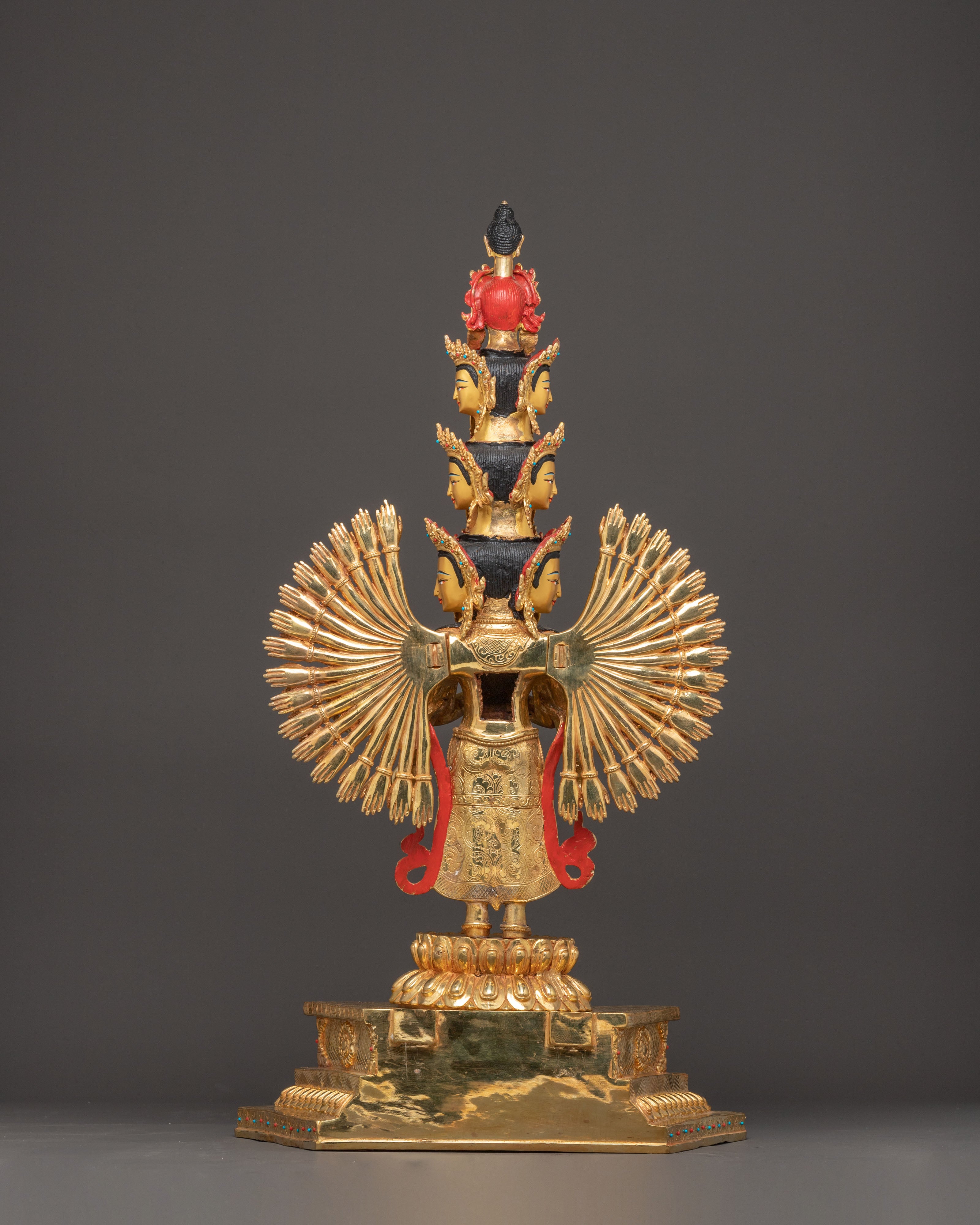 Handcrafted 1000 Armed Chenrezig Radiant Statue | Bodhisattva of Compassion
