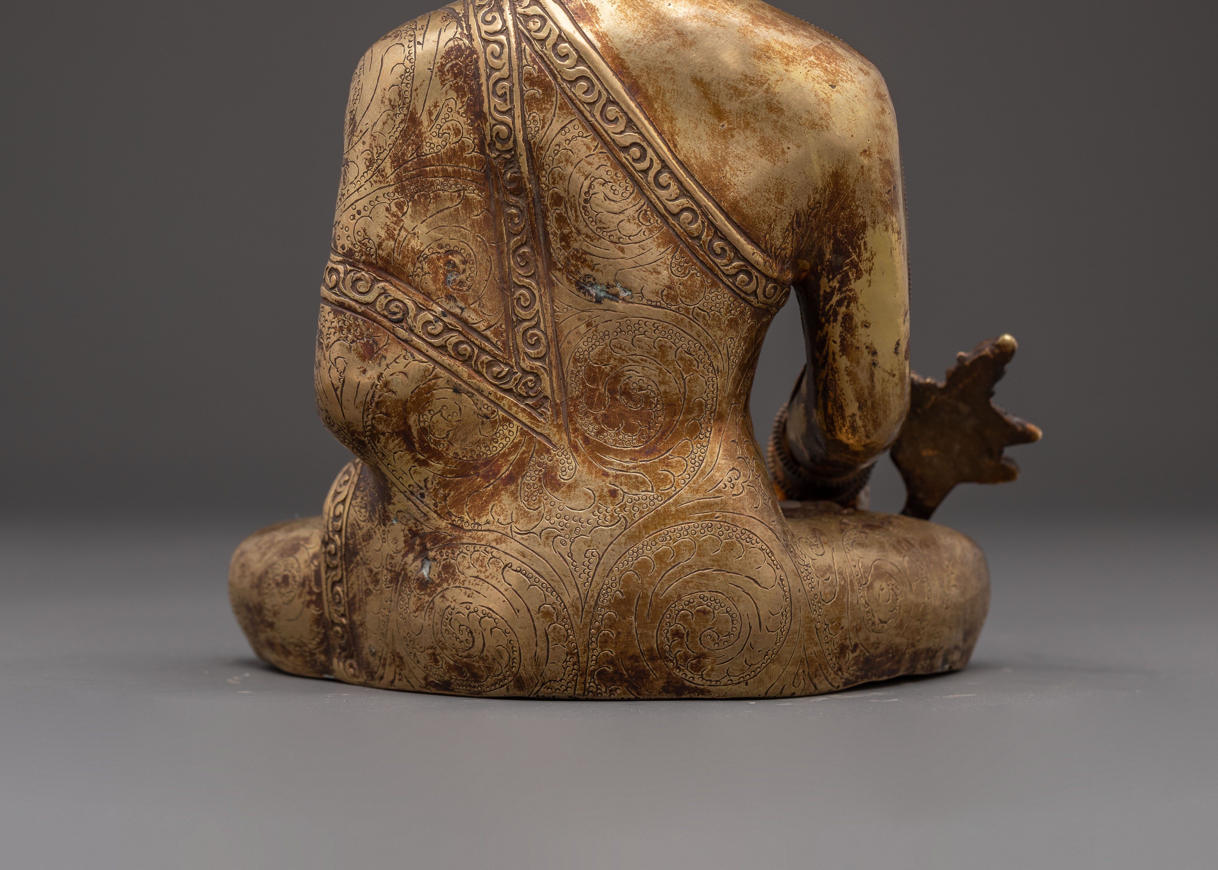 Golden Handmade Statue of Medicine Buddha | Buddha of Healing