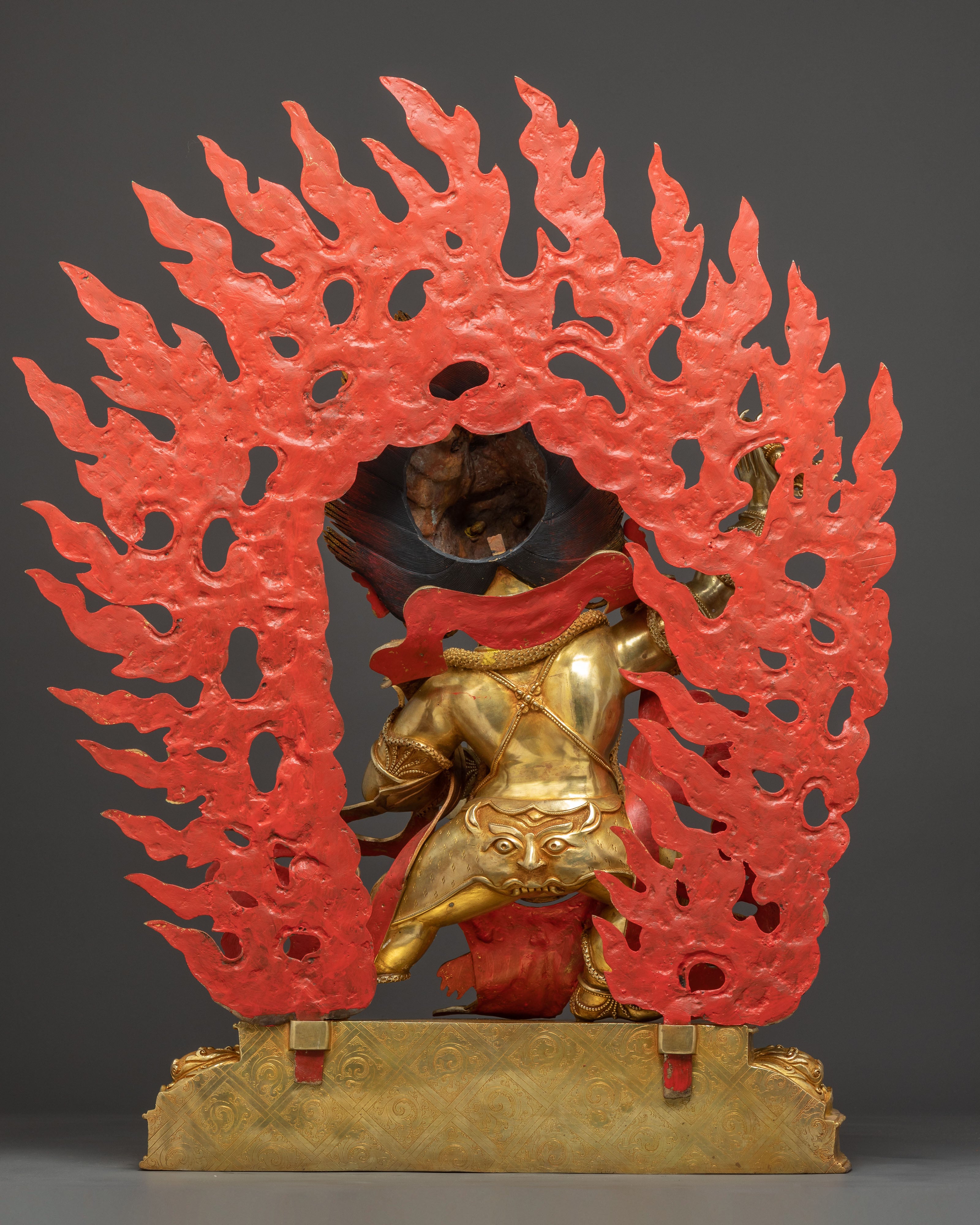 Vajrapani Gold Gilded Sculpture: Protector of the Buddha