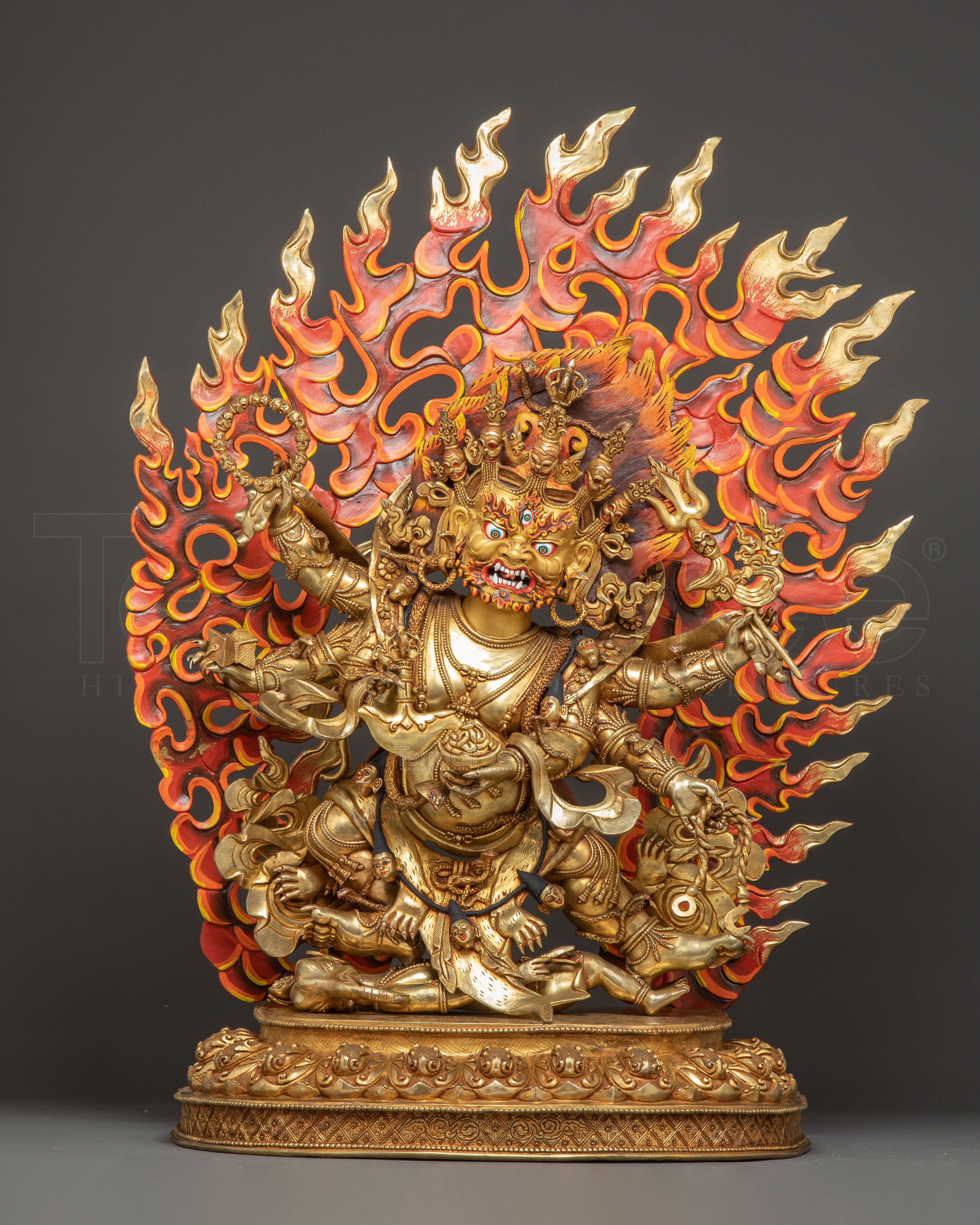 Statue of Wrathful Six-Armed Mahakala | Protector Deity of Dharma