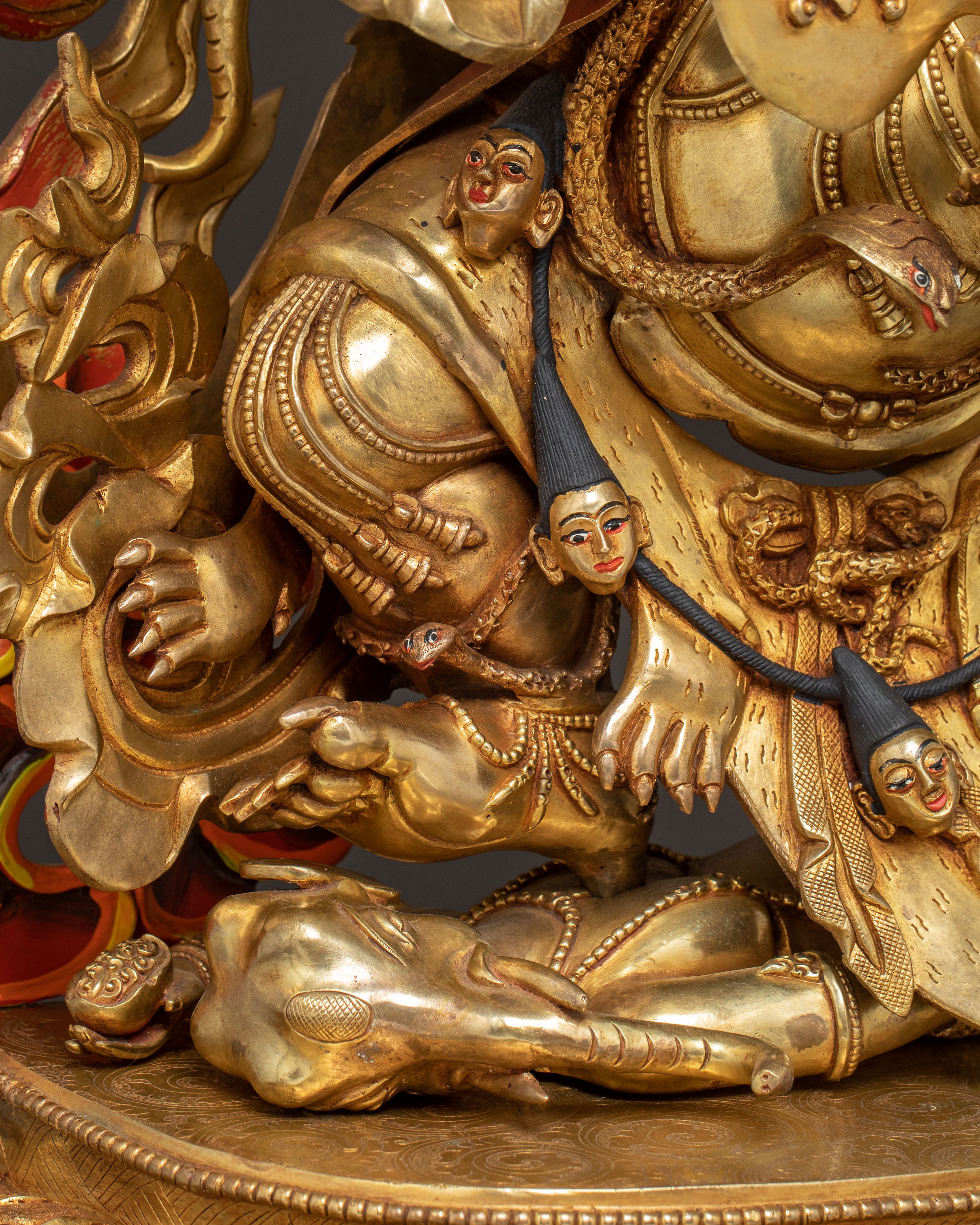 Statue of Wrathful Six-Armed Mahakala | Protector Deity of Dharma