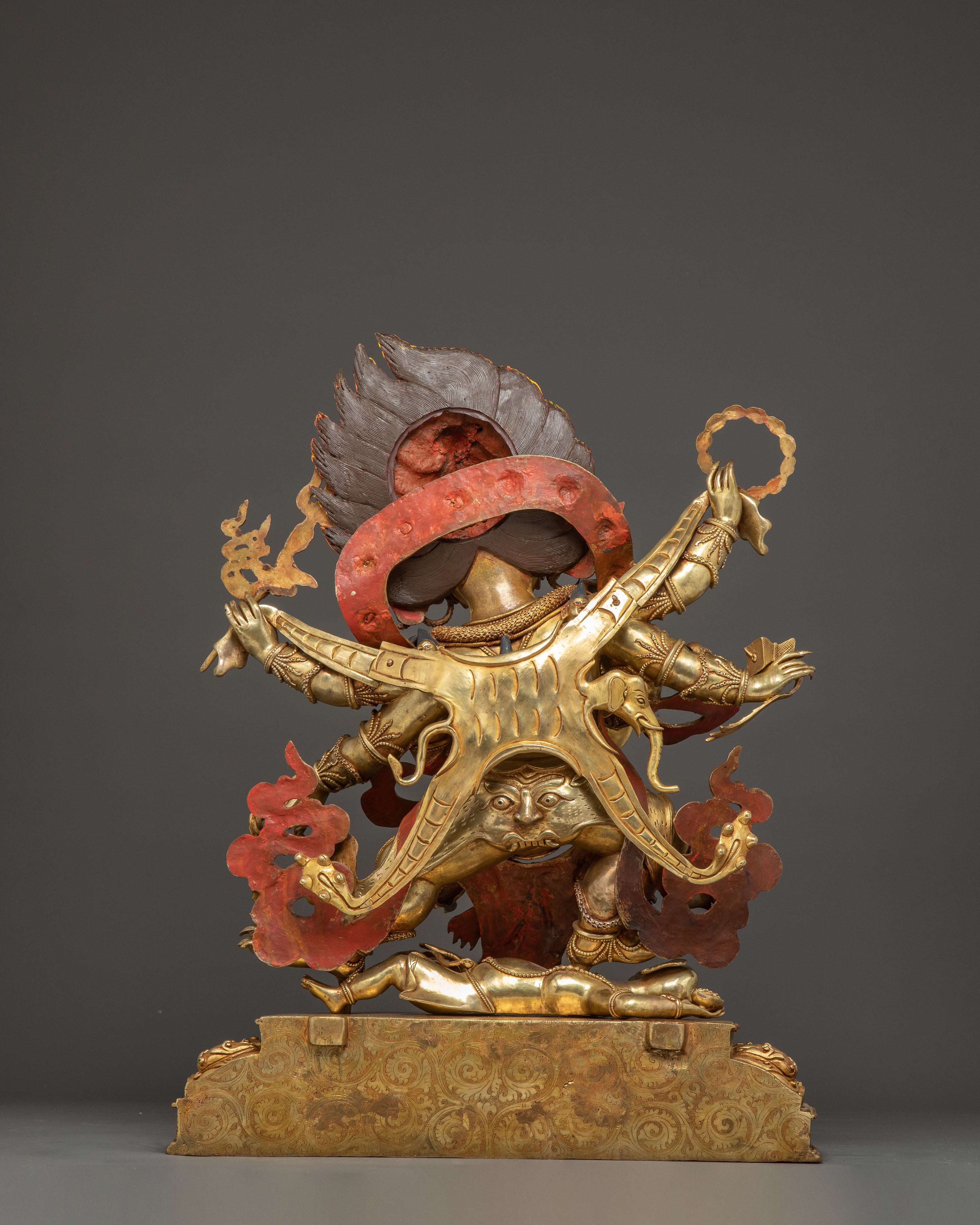 Statue of Wrathful Six-Armed Mahakala | Protector Deity of Dharma