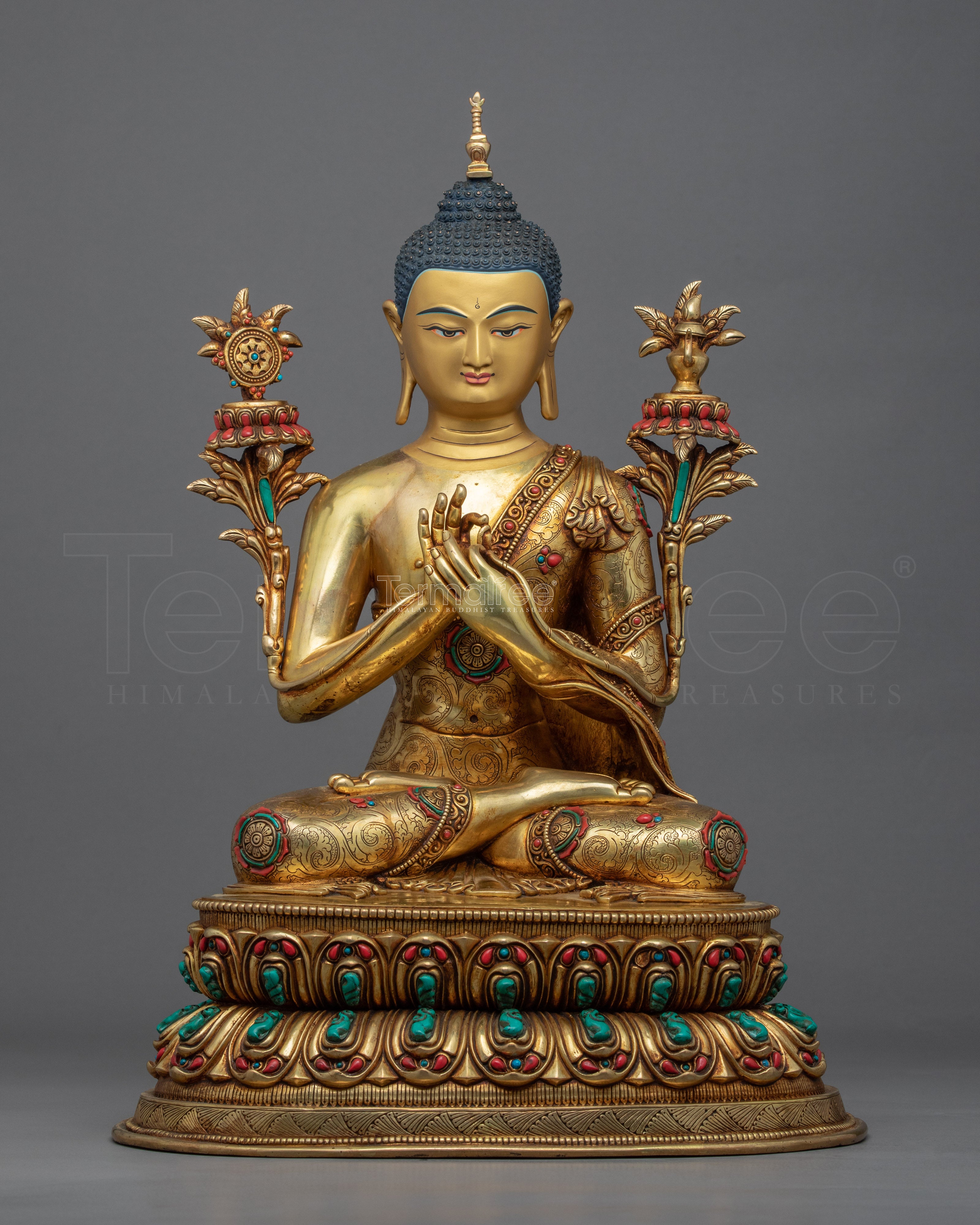 Maitreya Future Buddha Statue | Gold Plated Tibetan Himalayan Art - Termatree