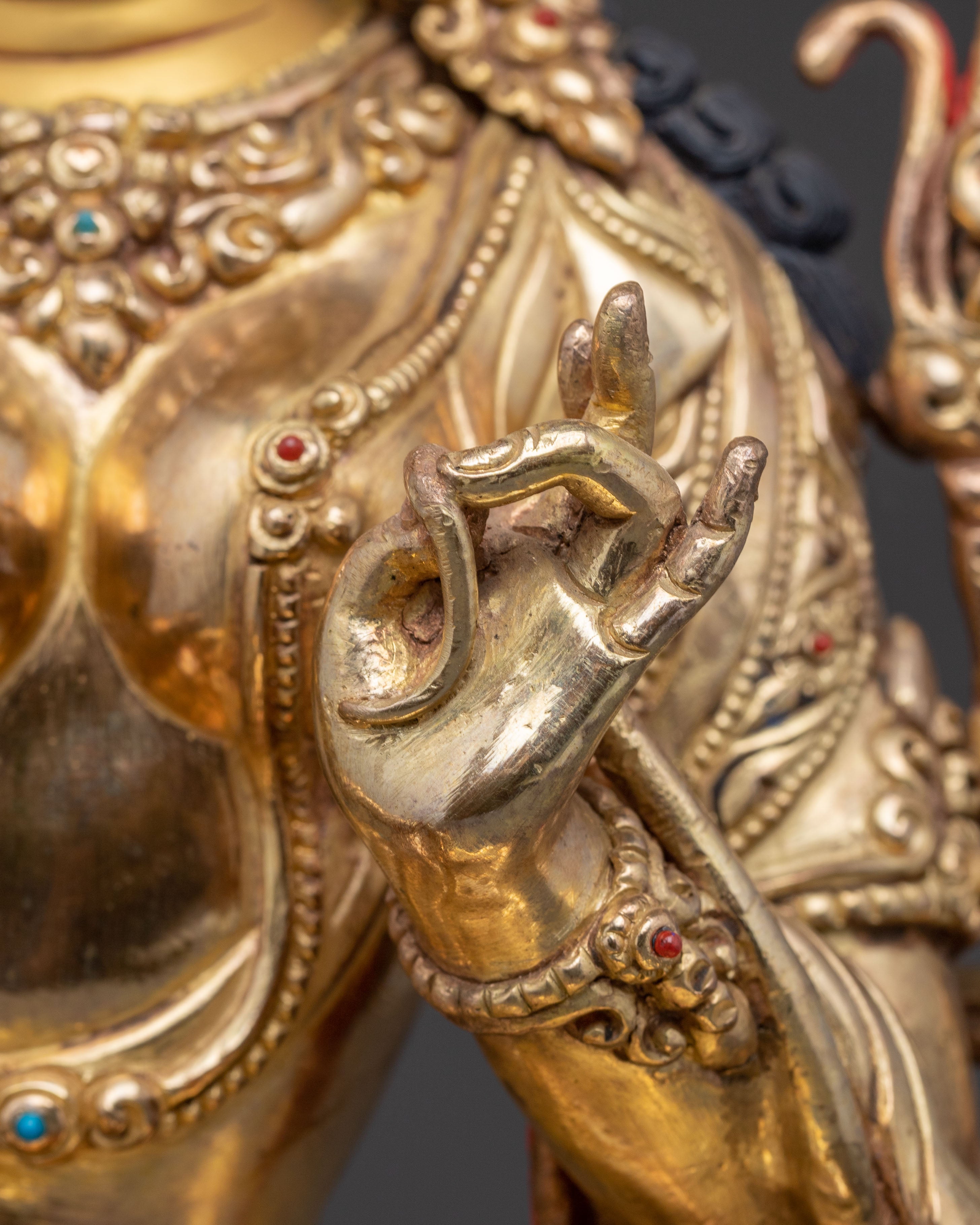 Green Tara Golden Statue: Mother of Liberation | Goddess of Compassion