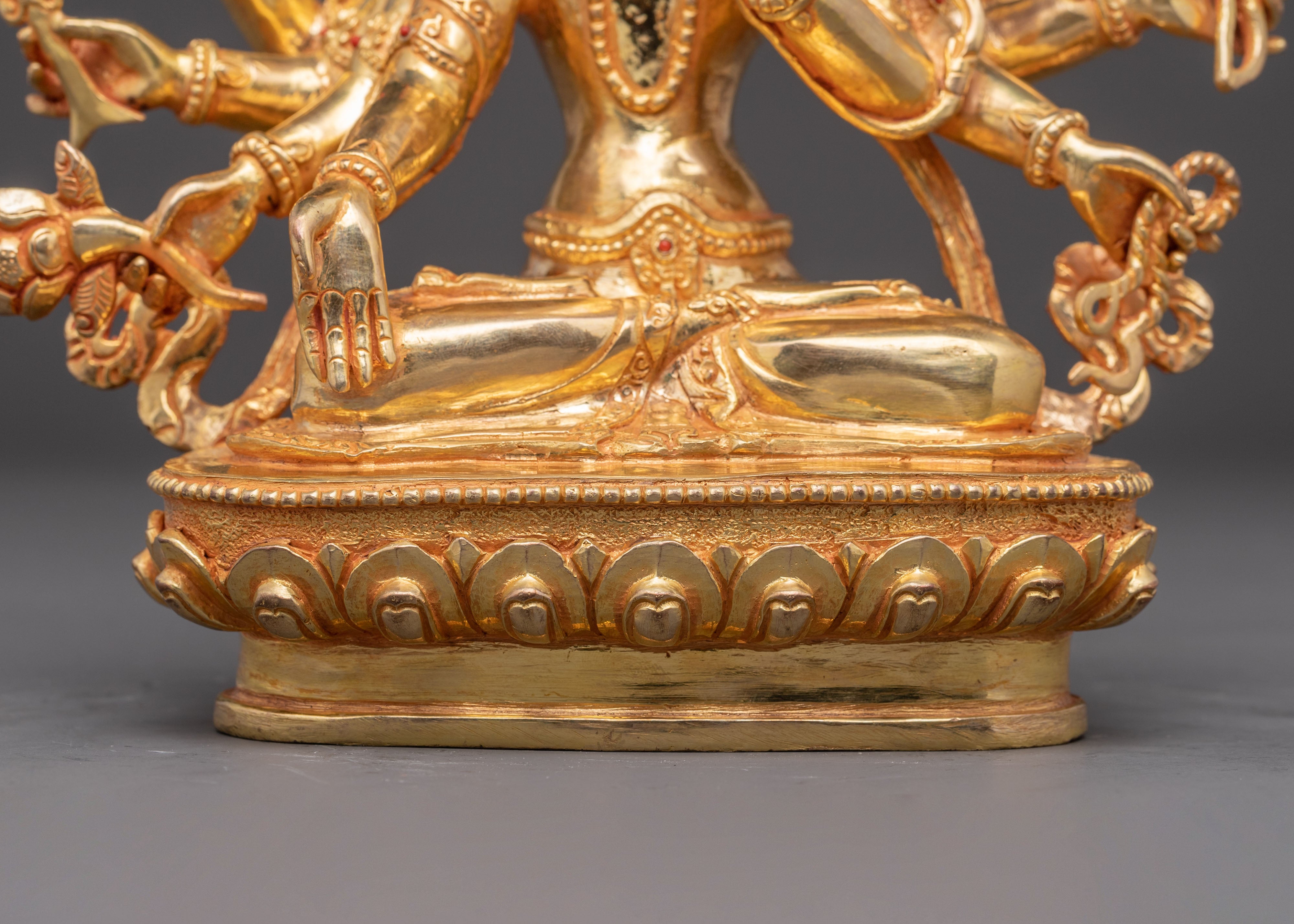 Vajrayana Maha Manjushri Copper Figurine | Symbol of Transcendent Wisdom