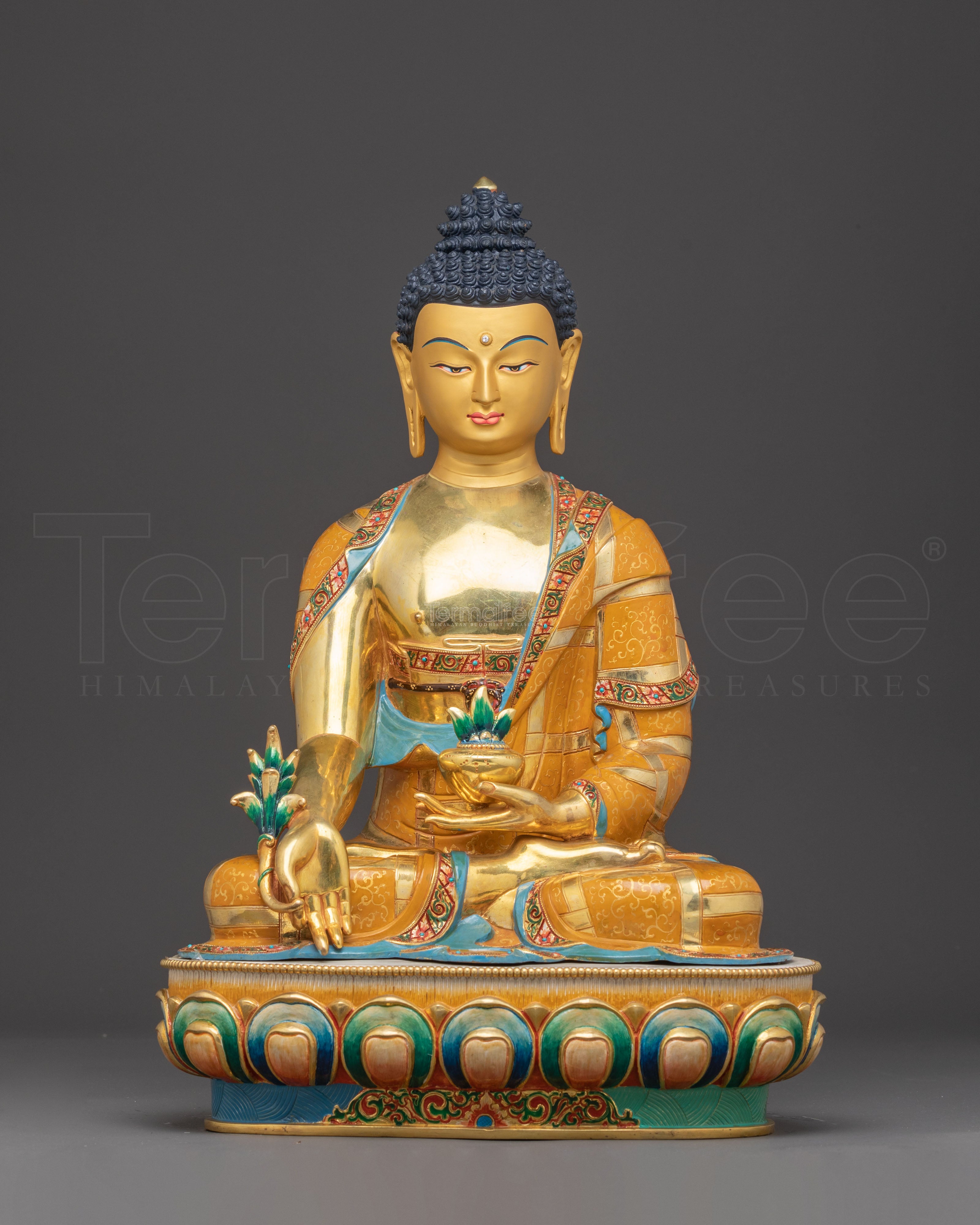 Golden Healing Statue of Medicine Buddha | Divine Healer