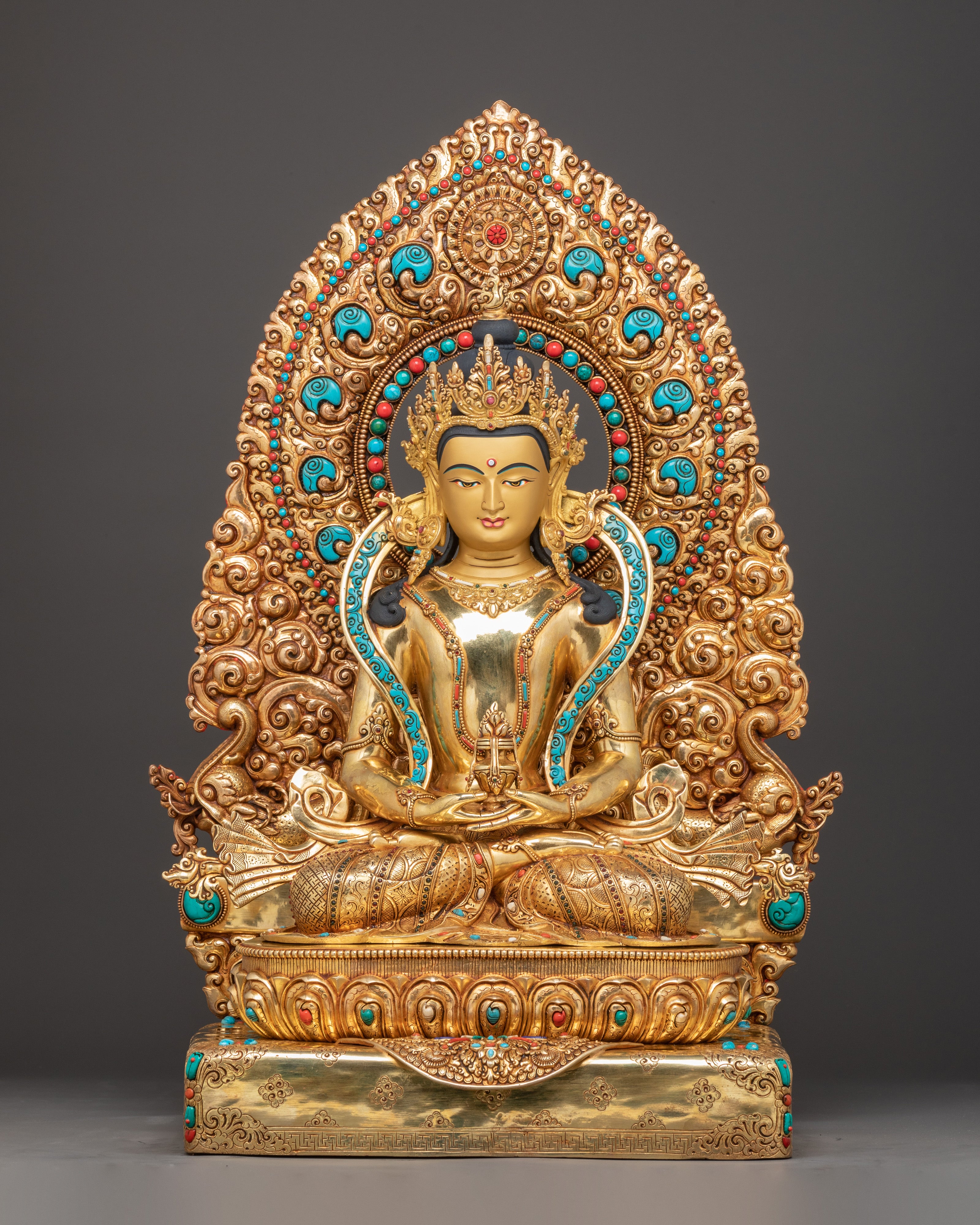Golden Handmade Bodhisattva Set Statue | Sacred Buddhist Altar Display