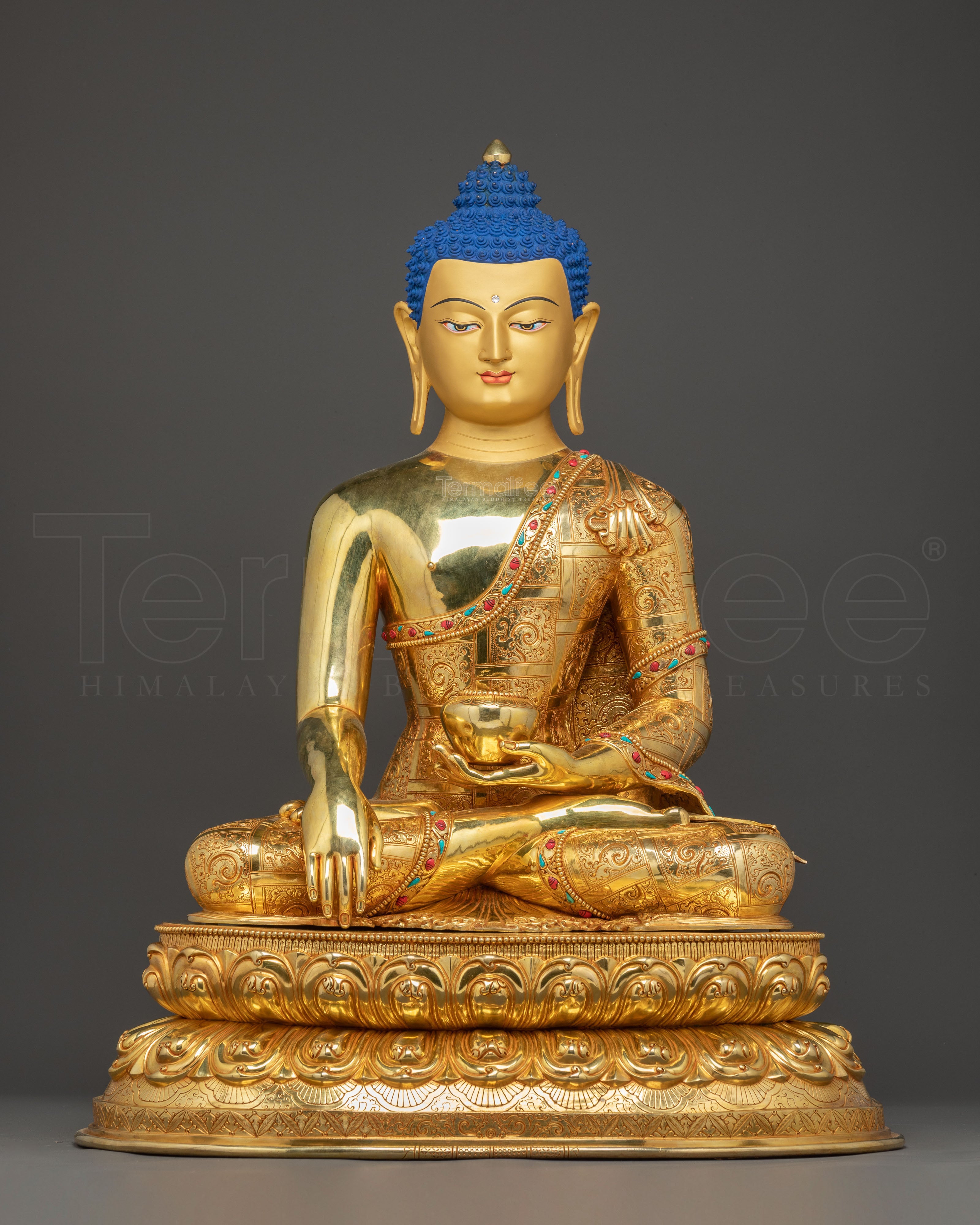 Handmade Golden Gautama Buddha Statue | Divine Dharma Teacher