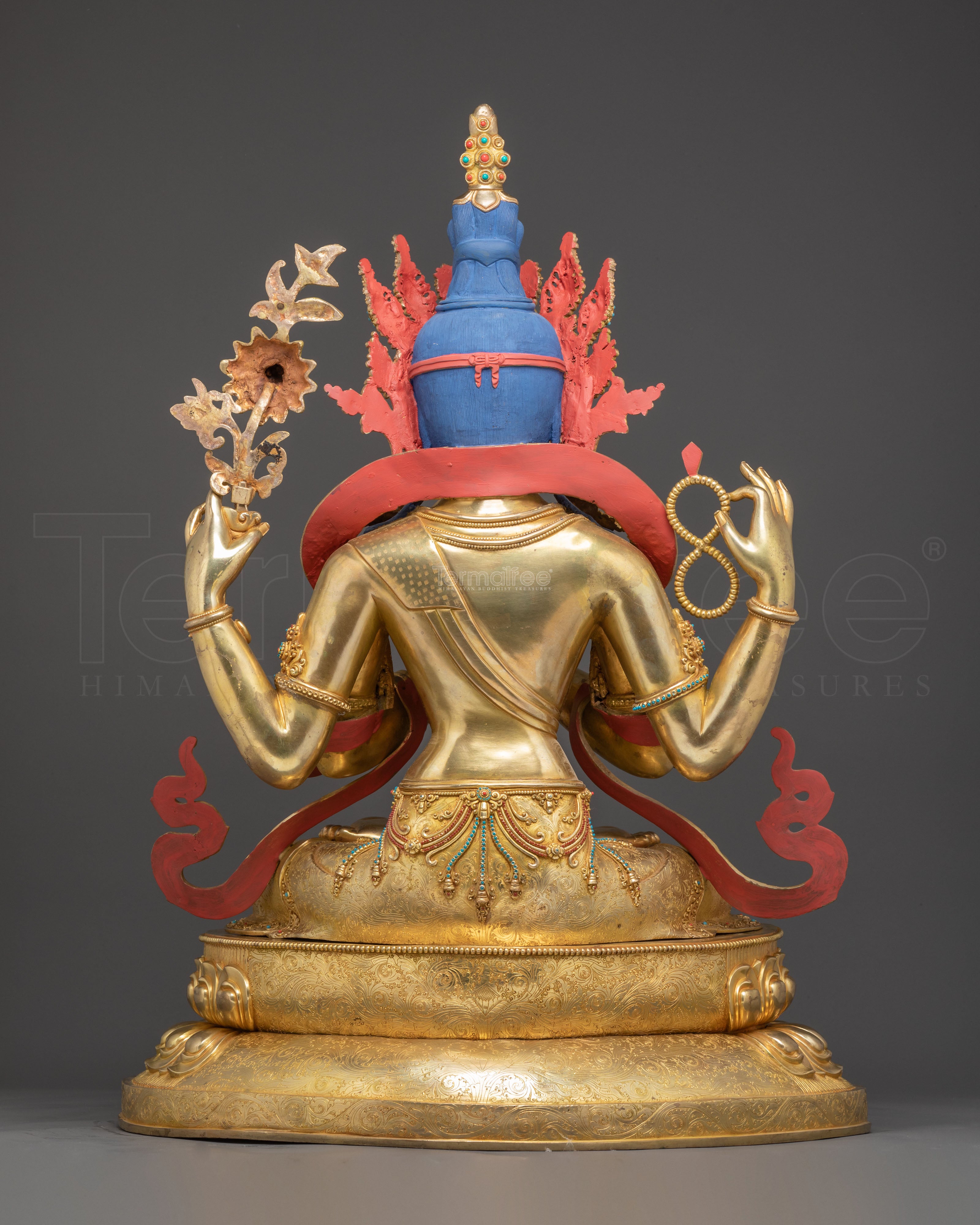 Sacred Chenrezig Golden Meditation Statue | Enlightened Blessings