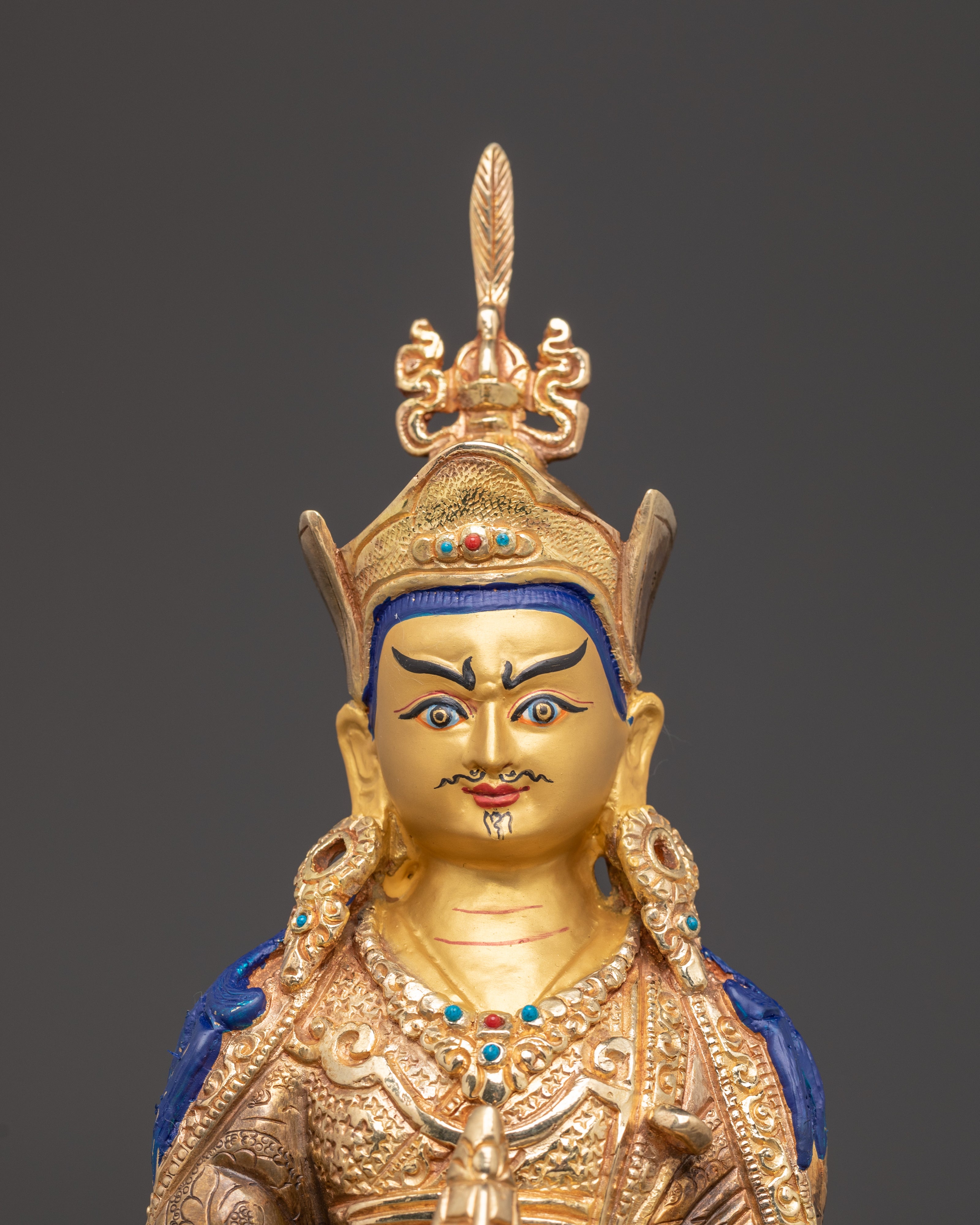 Handmade Guru Rinpoche Statue: Buddhist Vajra Master