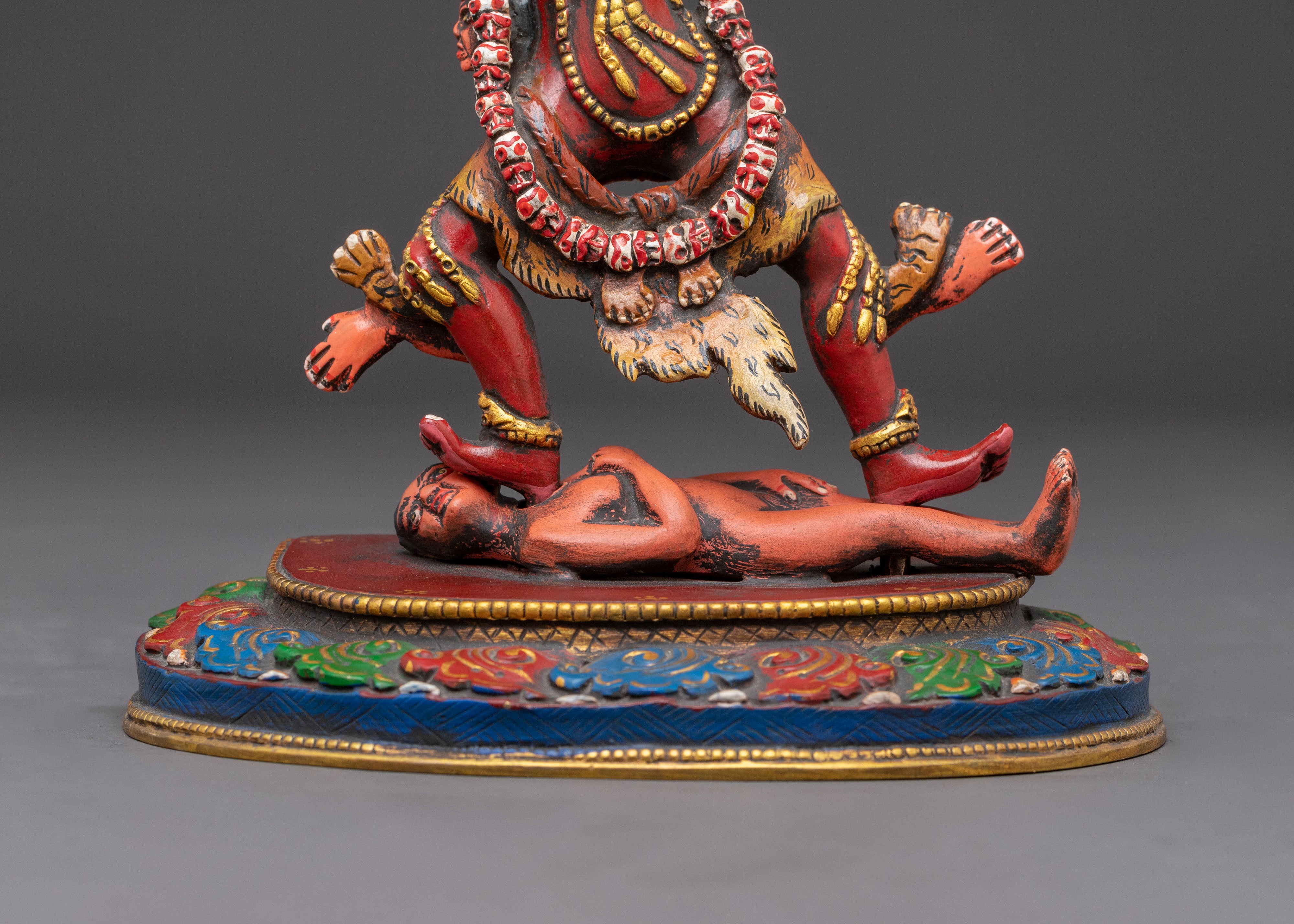 Handcrafted Three Nyingma Protectors Statue Set | Fierce Guardians of Wisdom