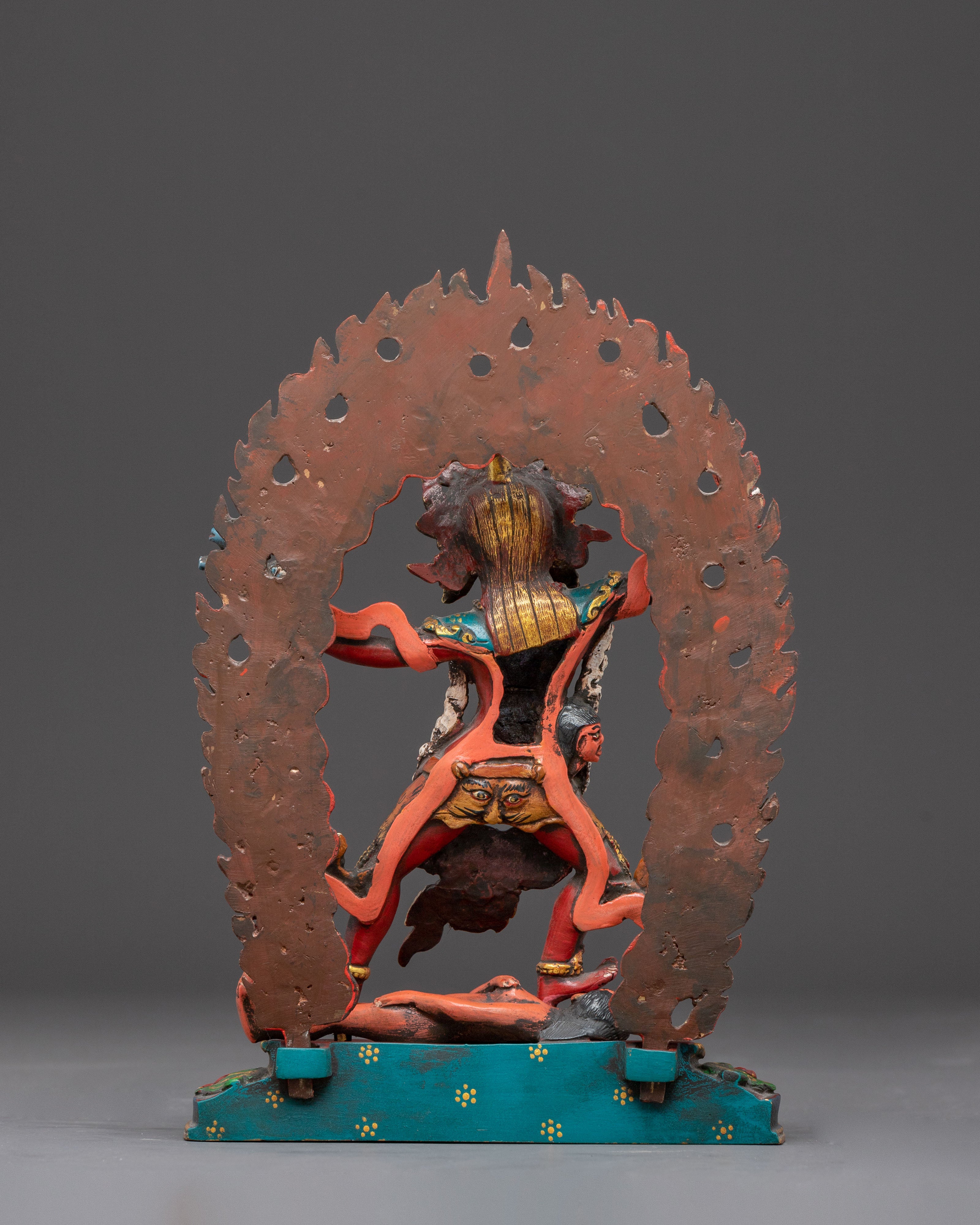 Handcrafted Three Nyingma Protectors Statue Set | Fierce Guardians of Wisdom