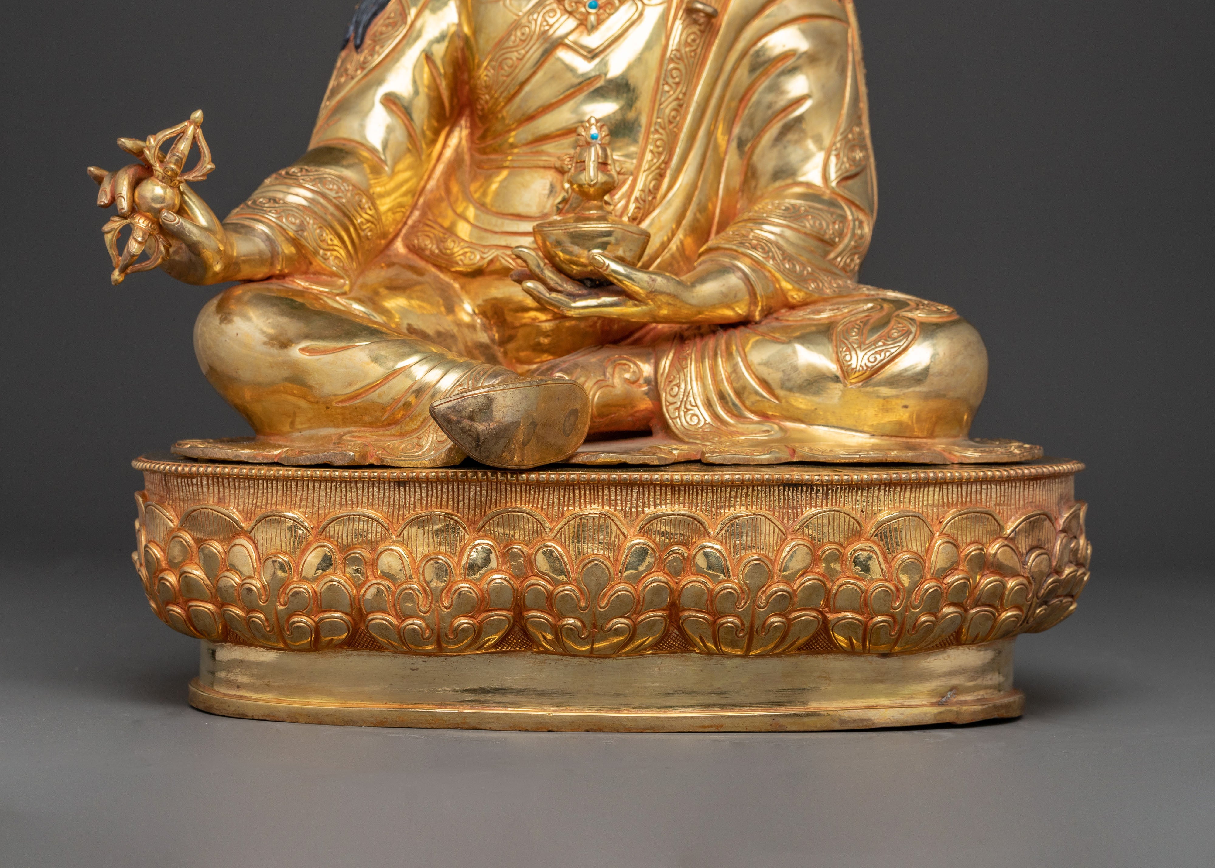 Golden Guru Padmasambhava Statue | Handmade in Nepal