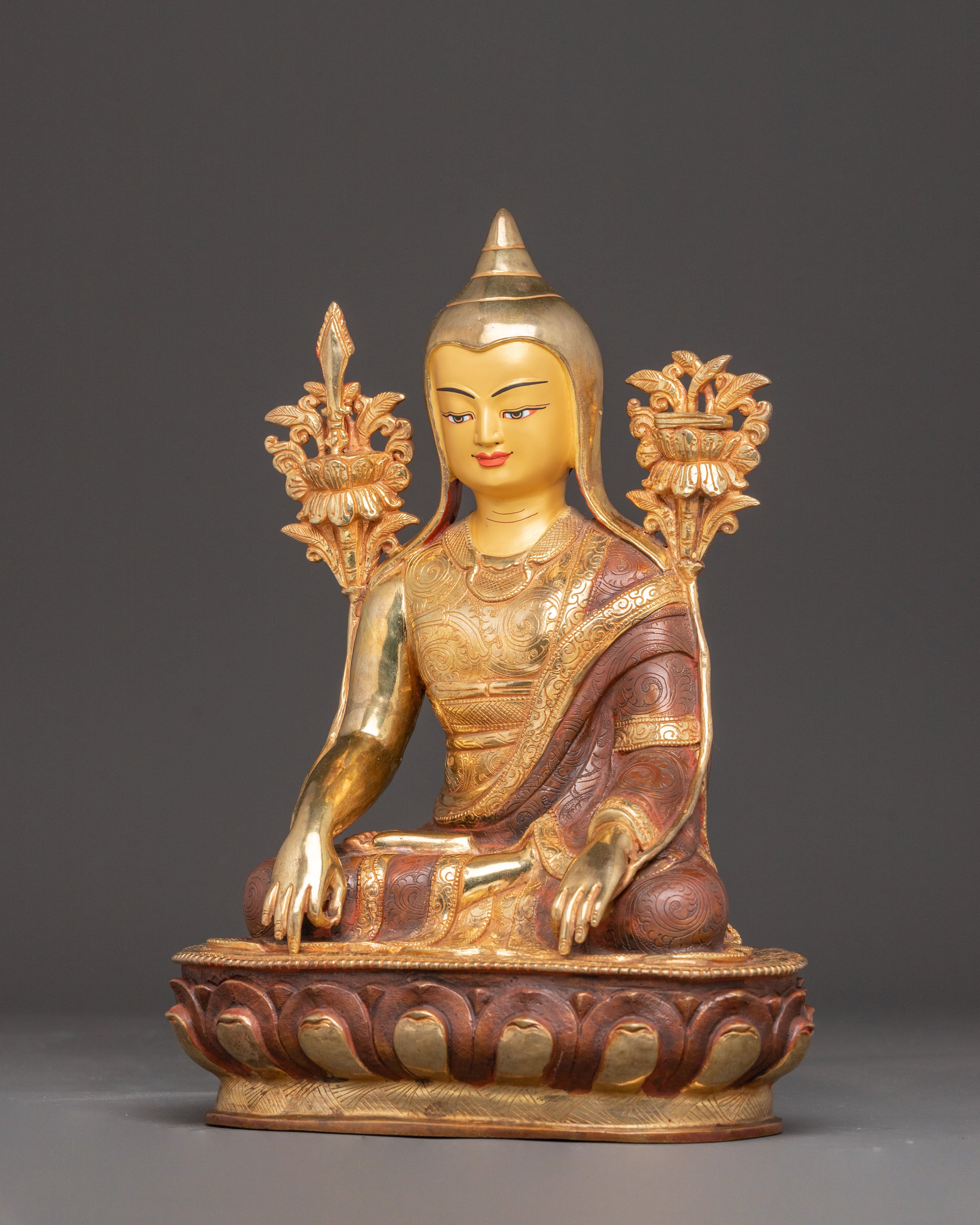 Longchenpa Copper Statue | Gold-Gilded Sculpture of Wisdom