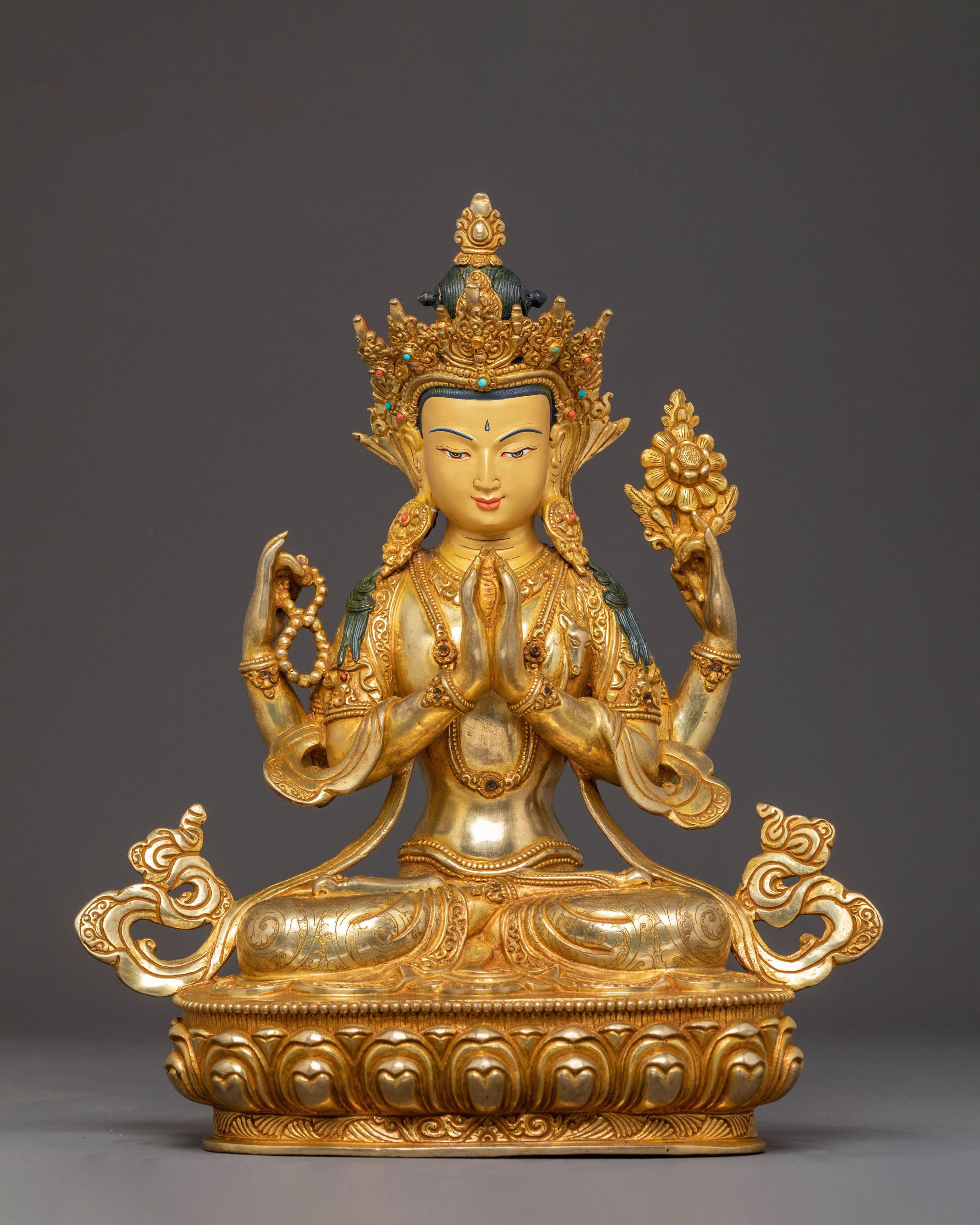 Buddha Dharma Sangha Statue Set | Traditional Buddhist Art