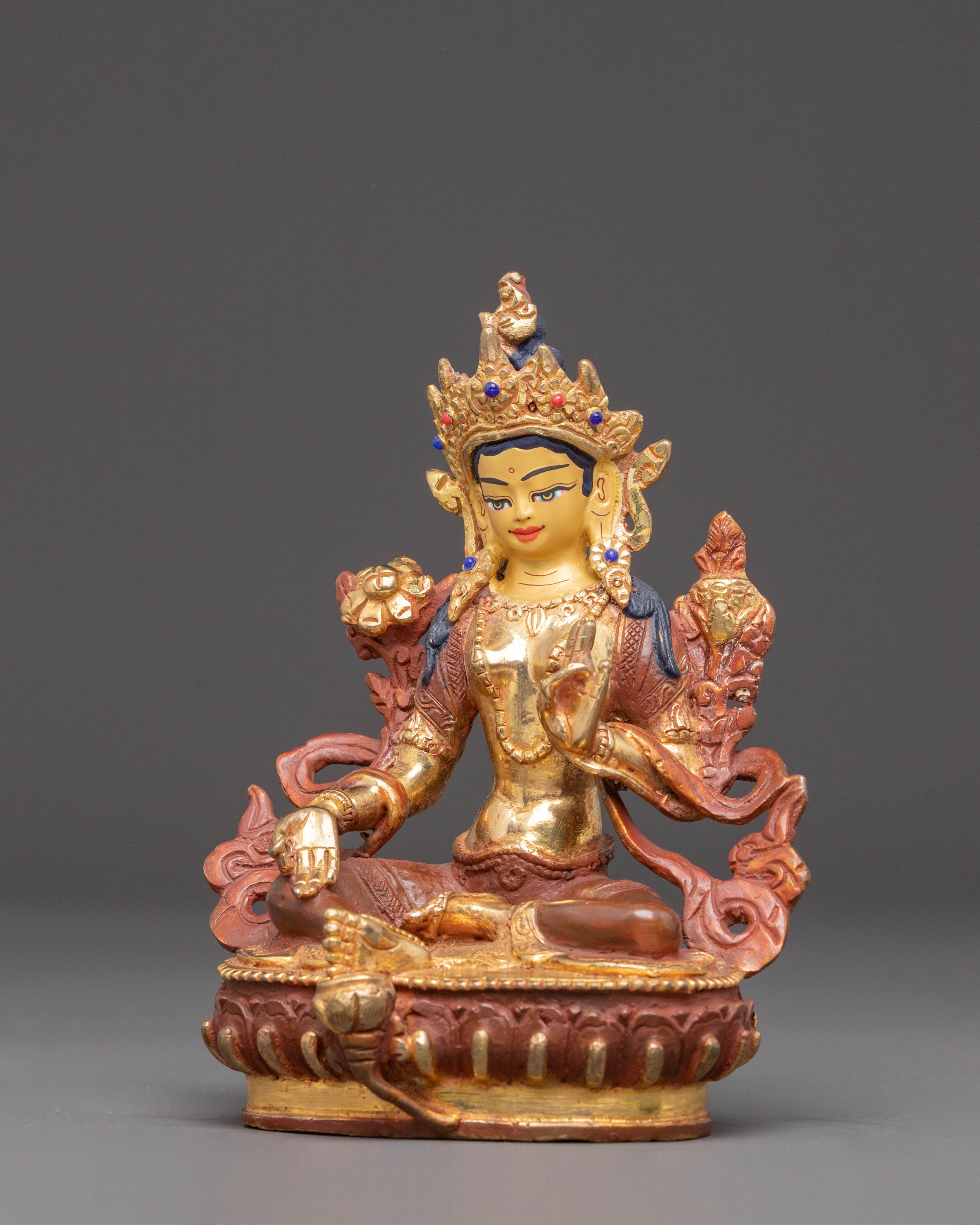 Green Tara Statue from Nepal | Compassion and Protection Deity