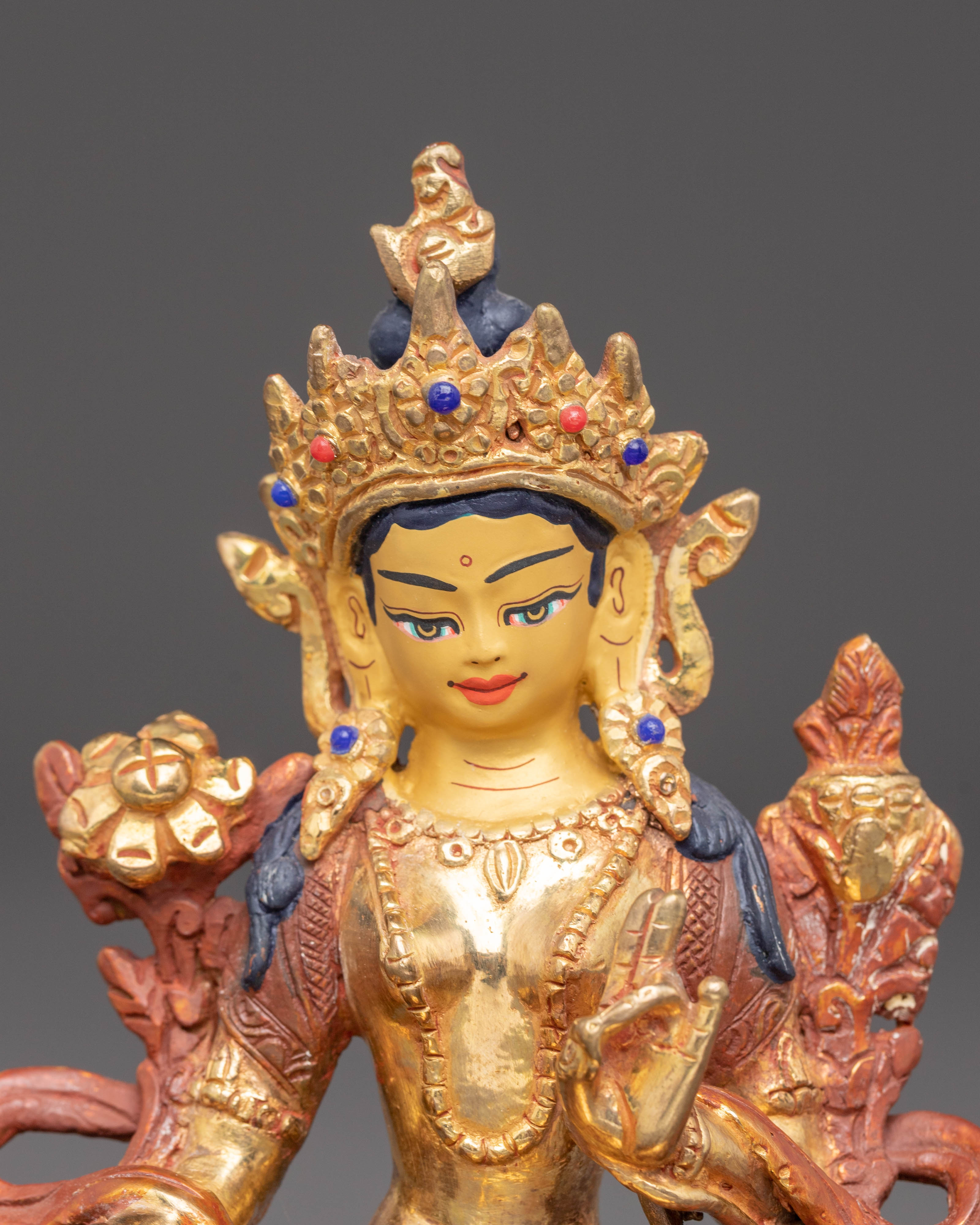 Green Tara Statue from Nepal | Compassion and Protection Deity