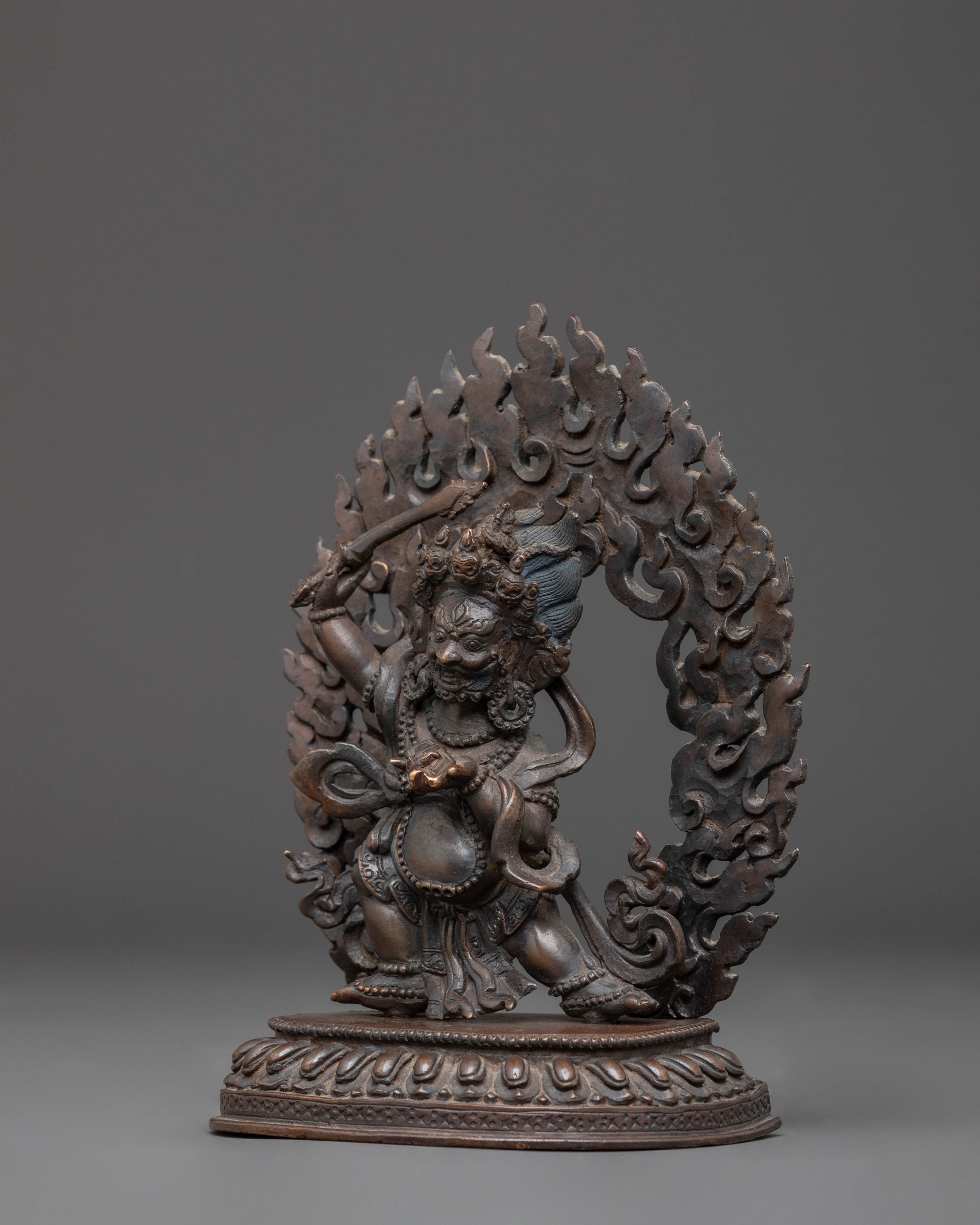 Handcrafted Black Manjushri Statue of Power and Wisdom | Meditation Altar Decor