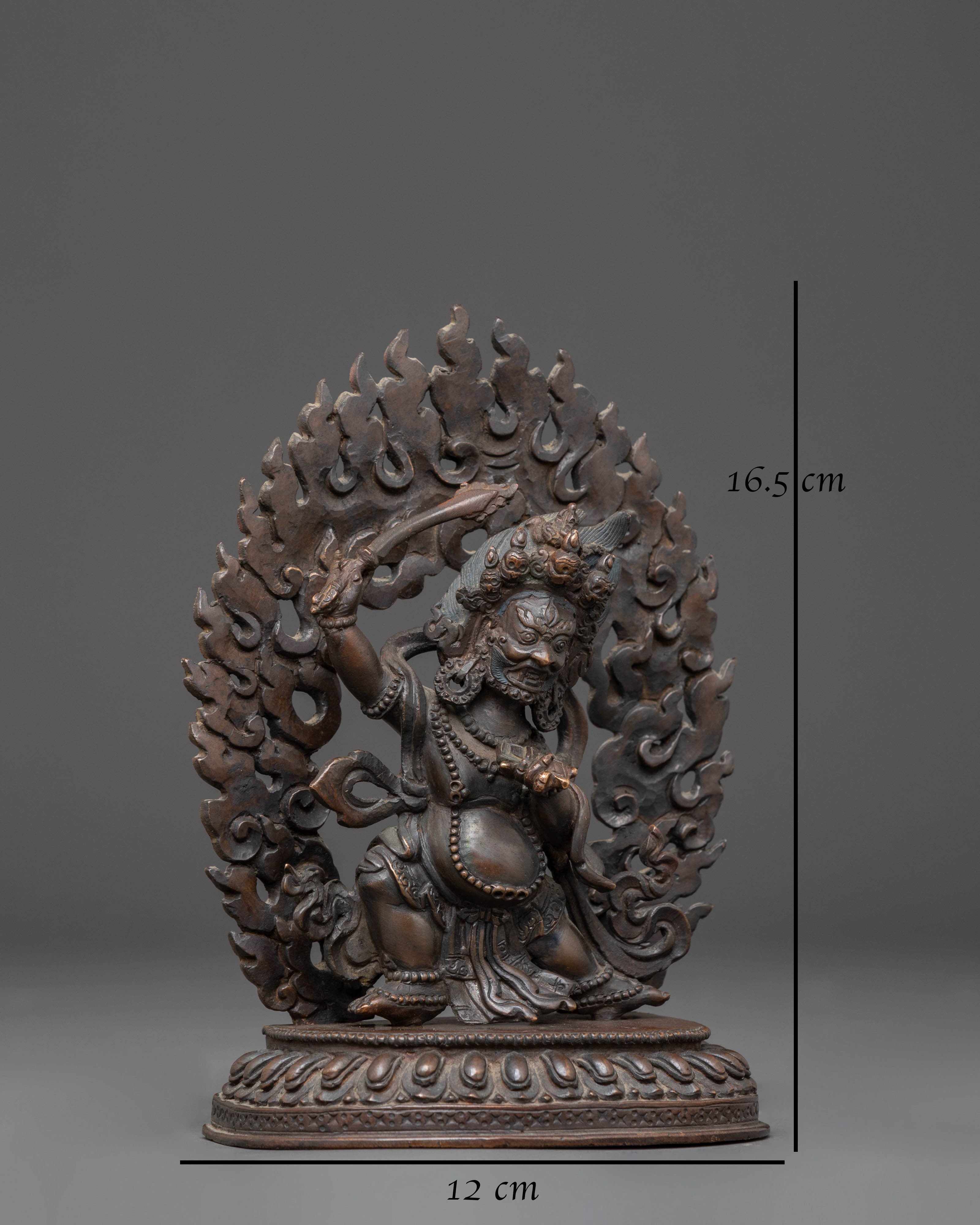 Handcrafted Black Manjushri Statue of Power and Wisdom 